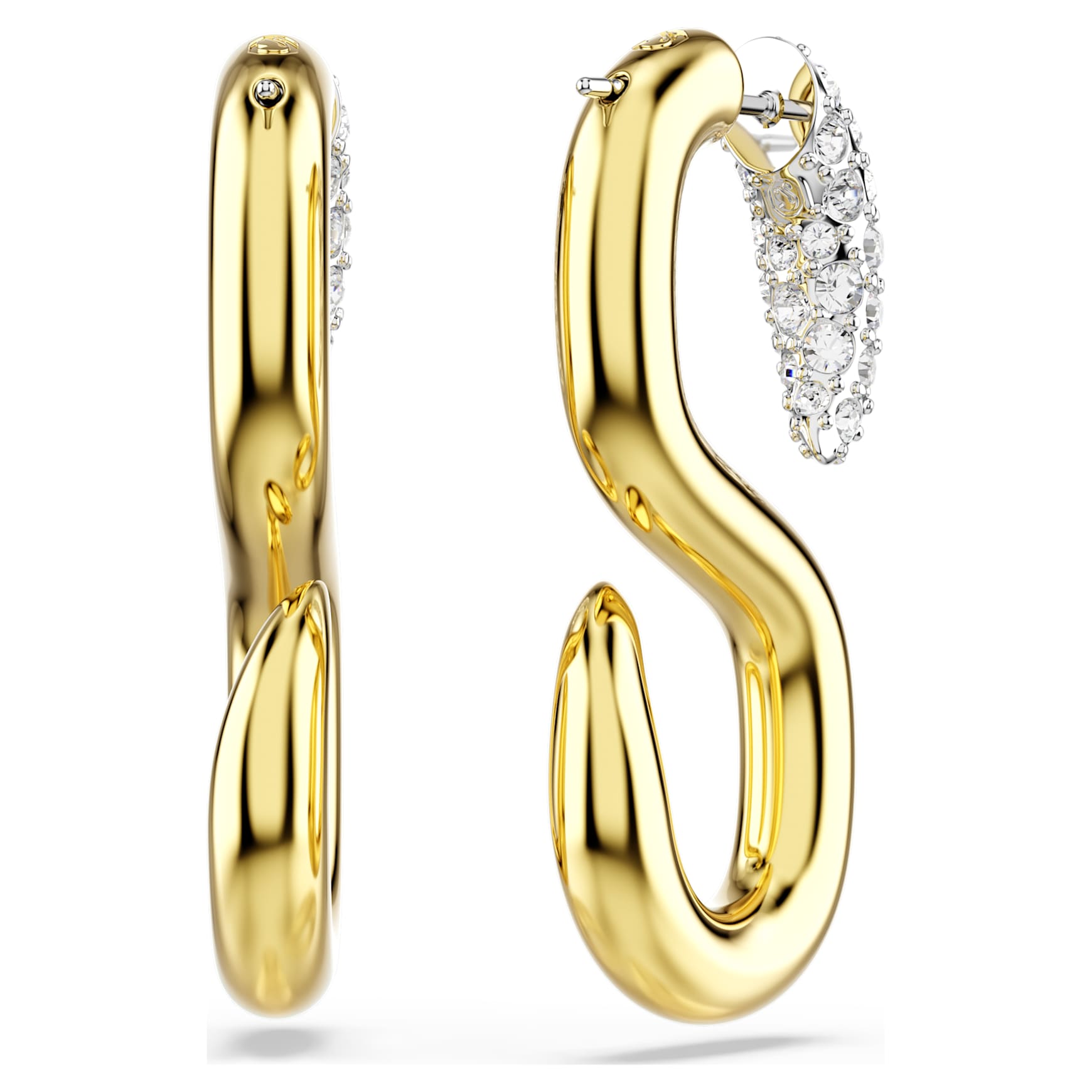 Dextera earrings, Round cut, White, Mixed metal finish by SWAROVSKI