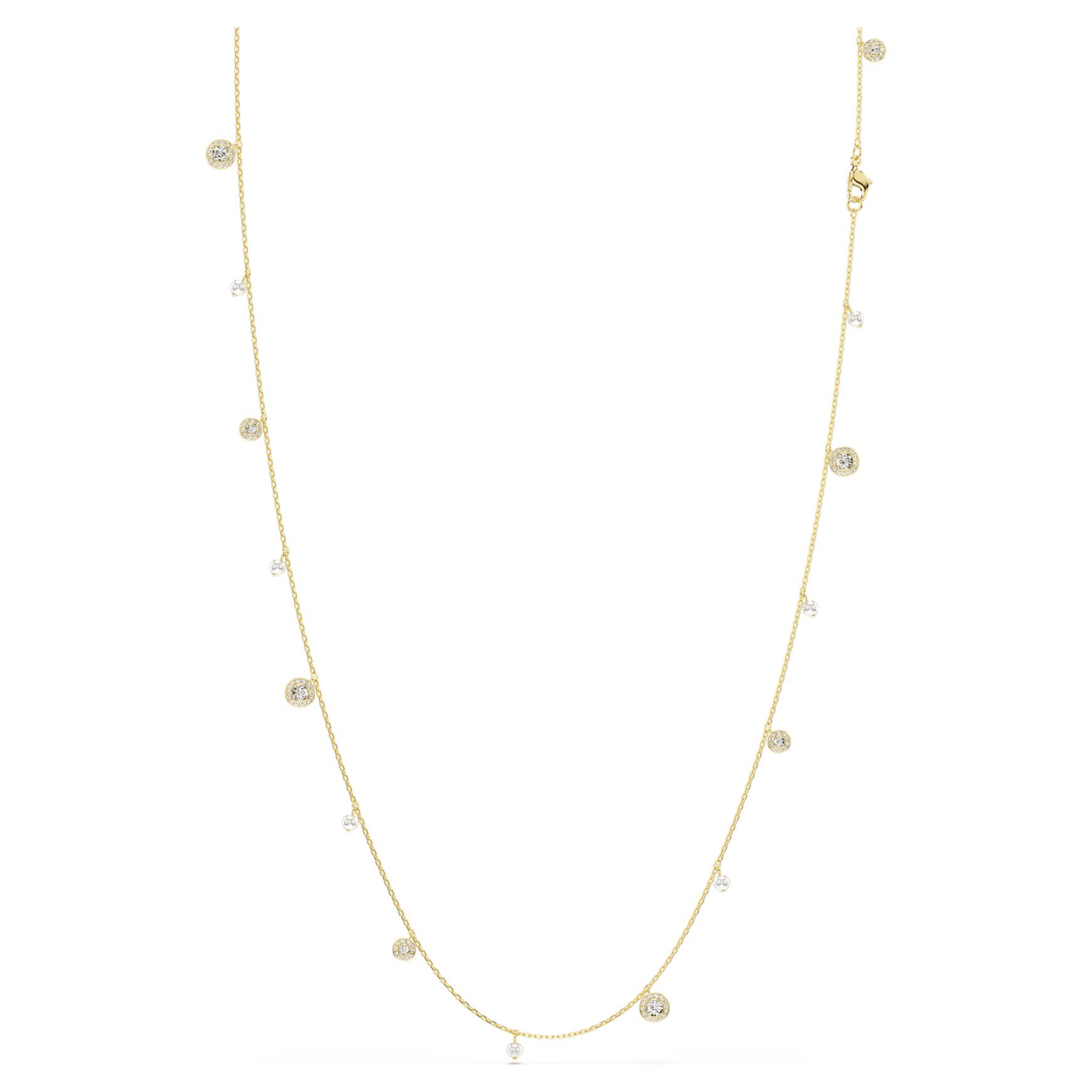 Una Angelic strandage, Crystal pearl, Round cut, White, Gold-tone plated by SWAROVSKI