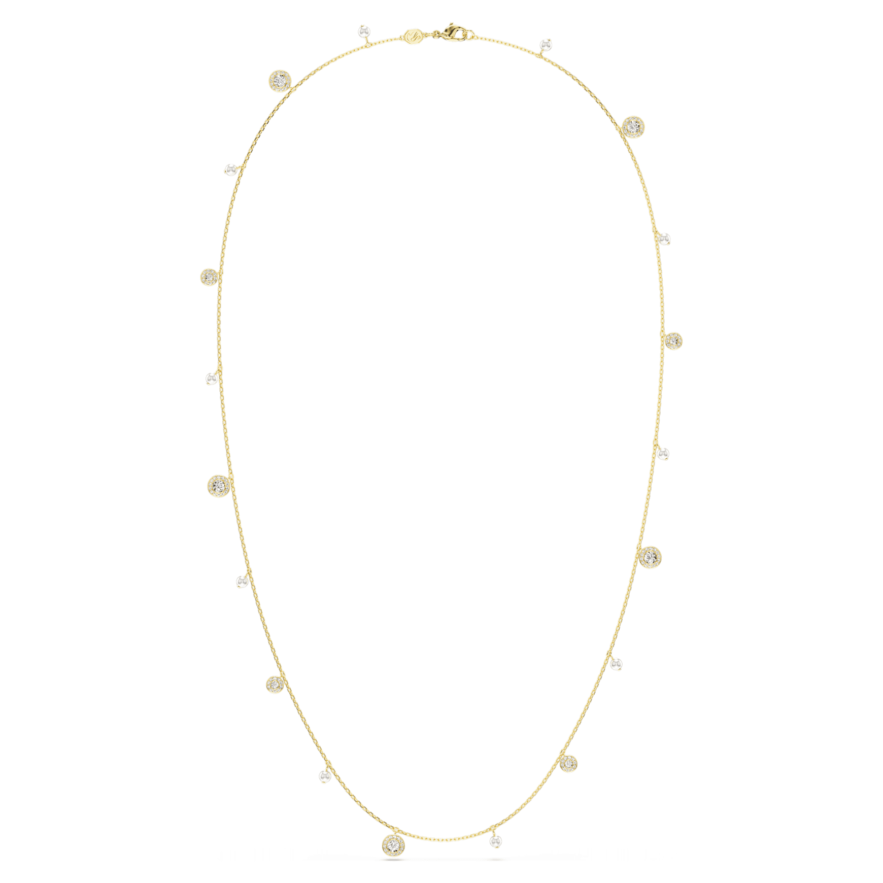 Una Angelic strandage, Crystal pearl, Round cut, White, Gold-tone plated by SWAROVSKI