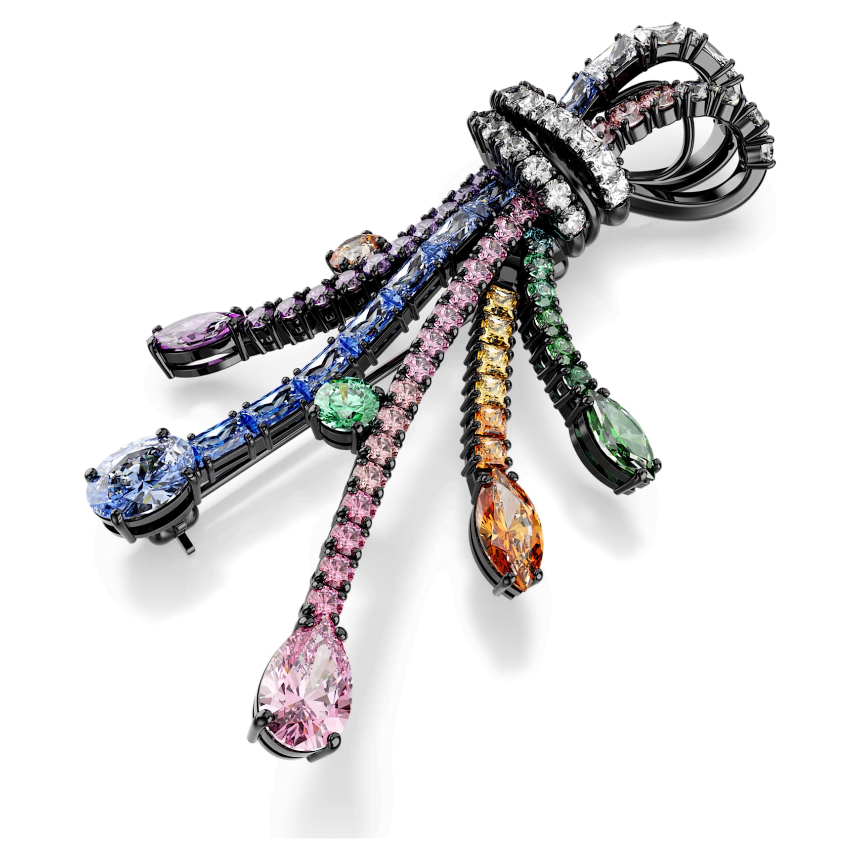 Matrix pendant and brooch, Mixed cuts, Bouquet, Multicoloured, Ruthenium plated by SWAROVSKI