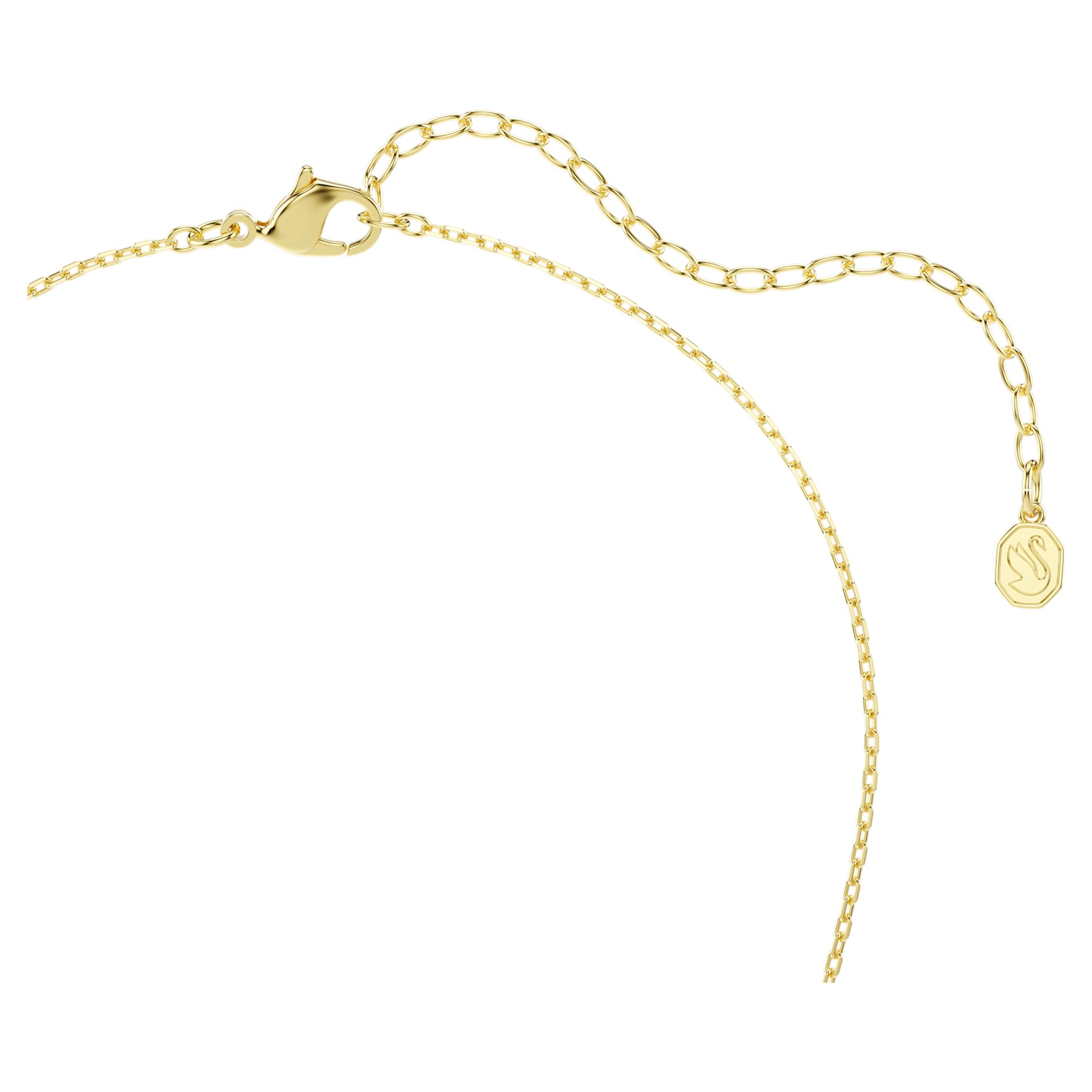 Hyperbola necklace, Heart cut, Pavé, Infinity, White, 18K gold finish