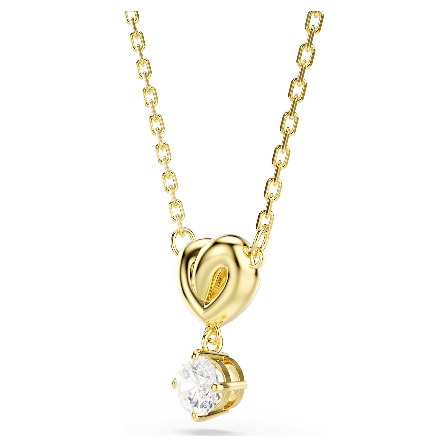 Lifelong pendant, Round cut, Heart, White, Gold-tone plated by SWAROVSKI
