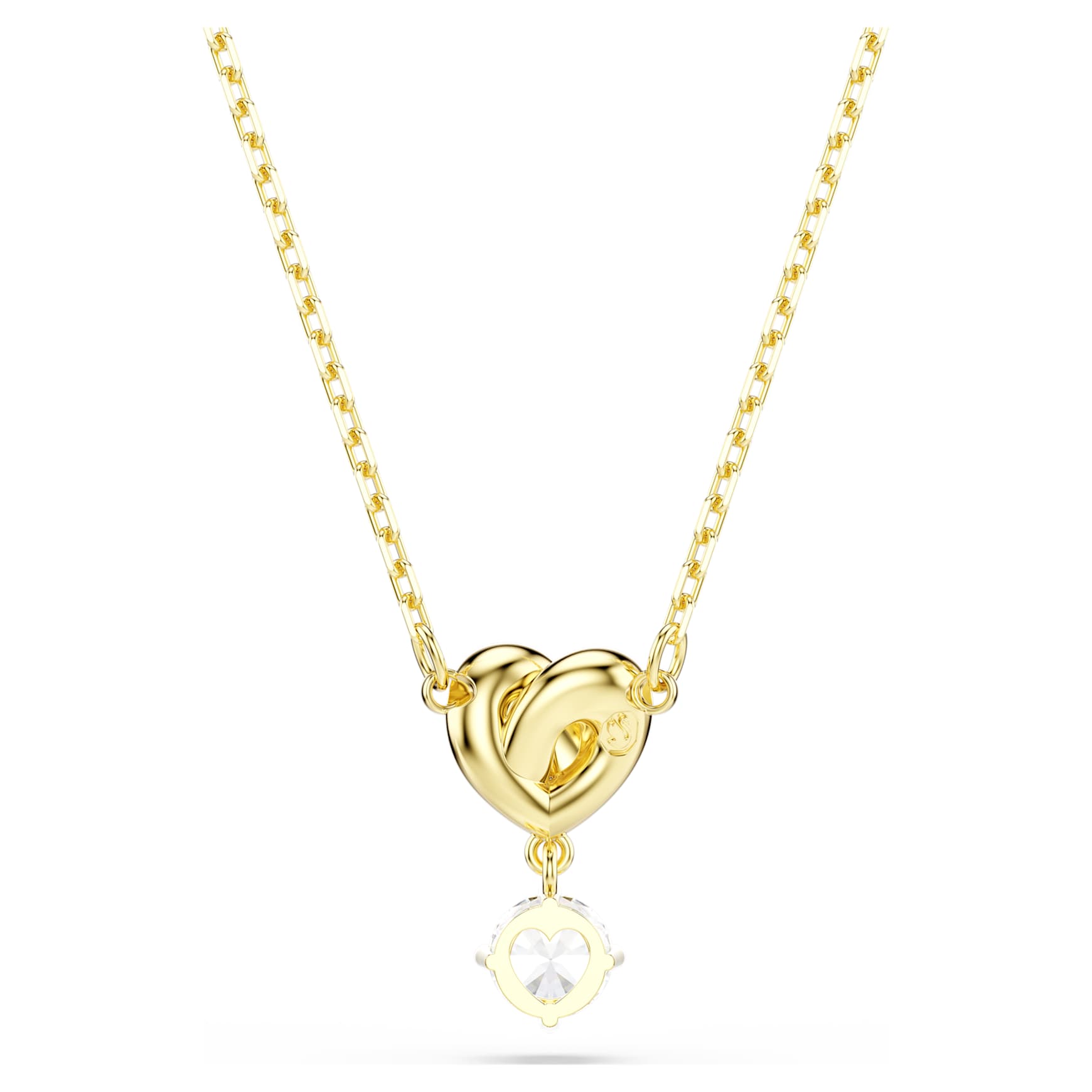 Lifelong pendant, Round cut, Heart, White, Gold-tone plated by SWAROVSKI