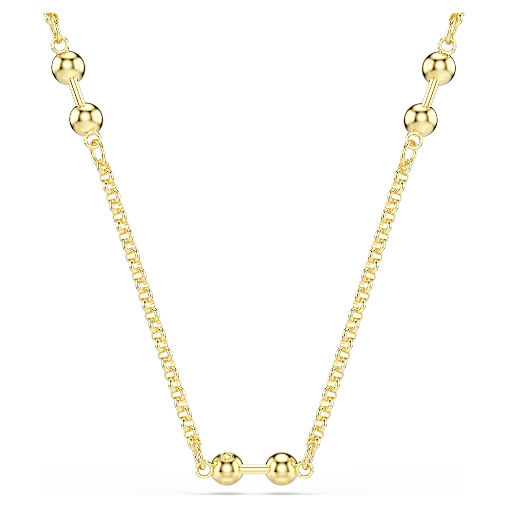 Swarovski Remix necklace, Round cut, White, 18K gold finish