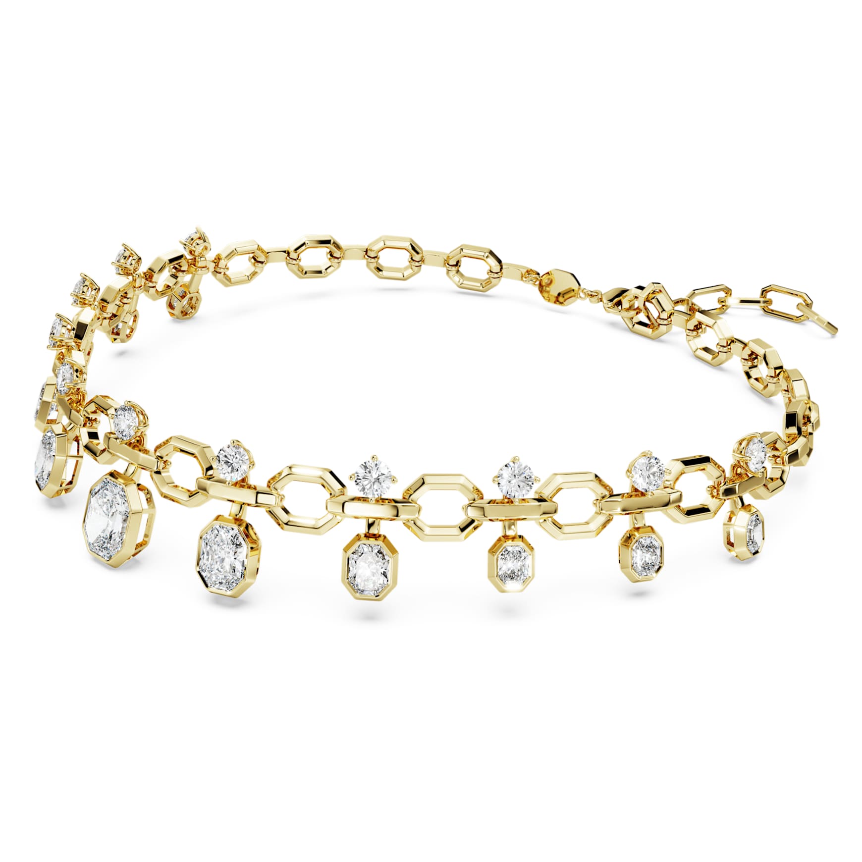 Octagon necklace, Lab-grown diamonds 18.39 ct tw, Mixed shapes, 18K yellow gold