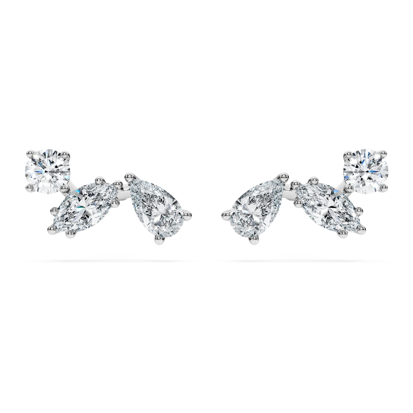 Galaxy stud earrings, Lab-grown diamonds 0.5 ct tw, Mixed shapes, Sterling silver by SWAROVSKI
