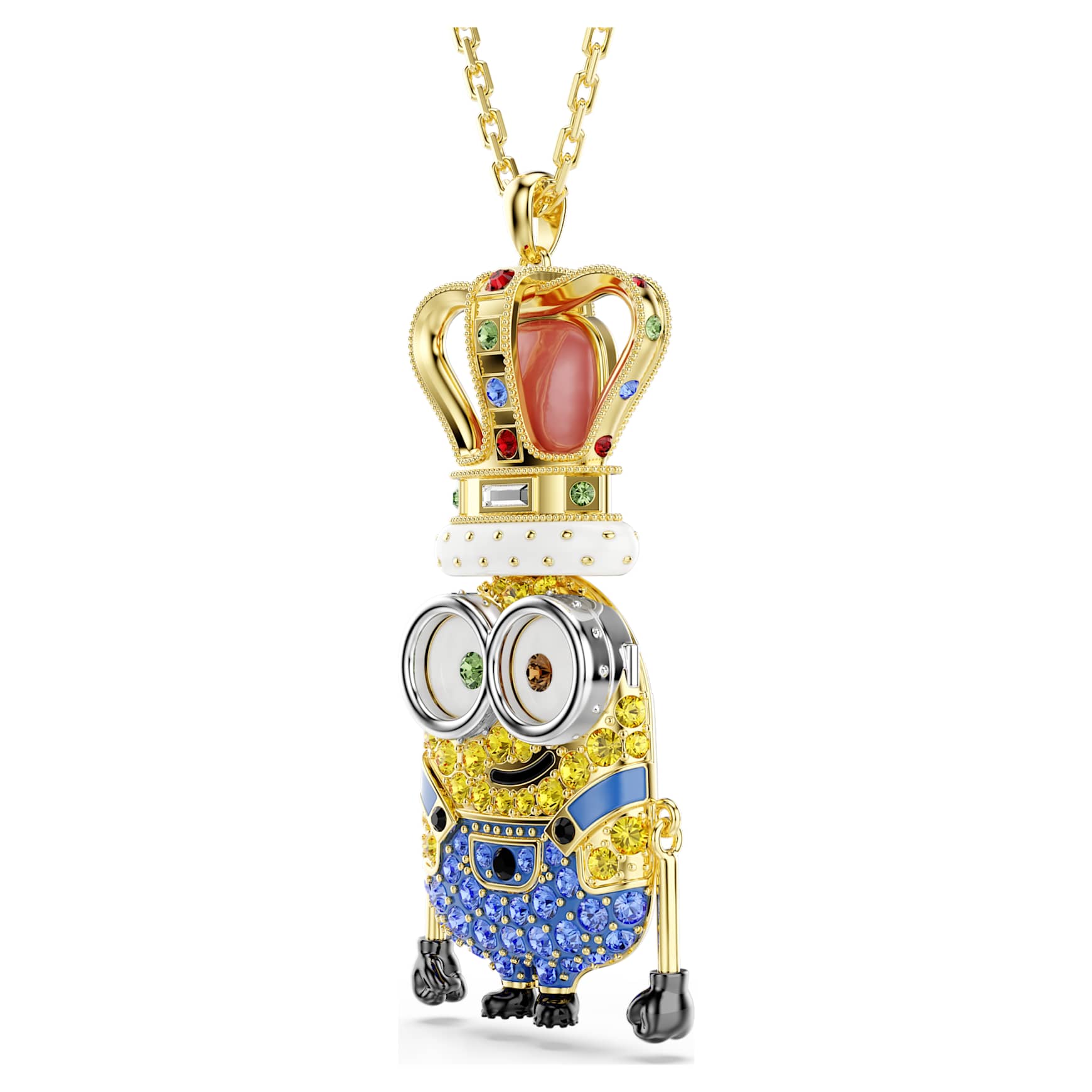 Minions King Bob pendant, Pavé, Multicoloured, Gold-tone plated