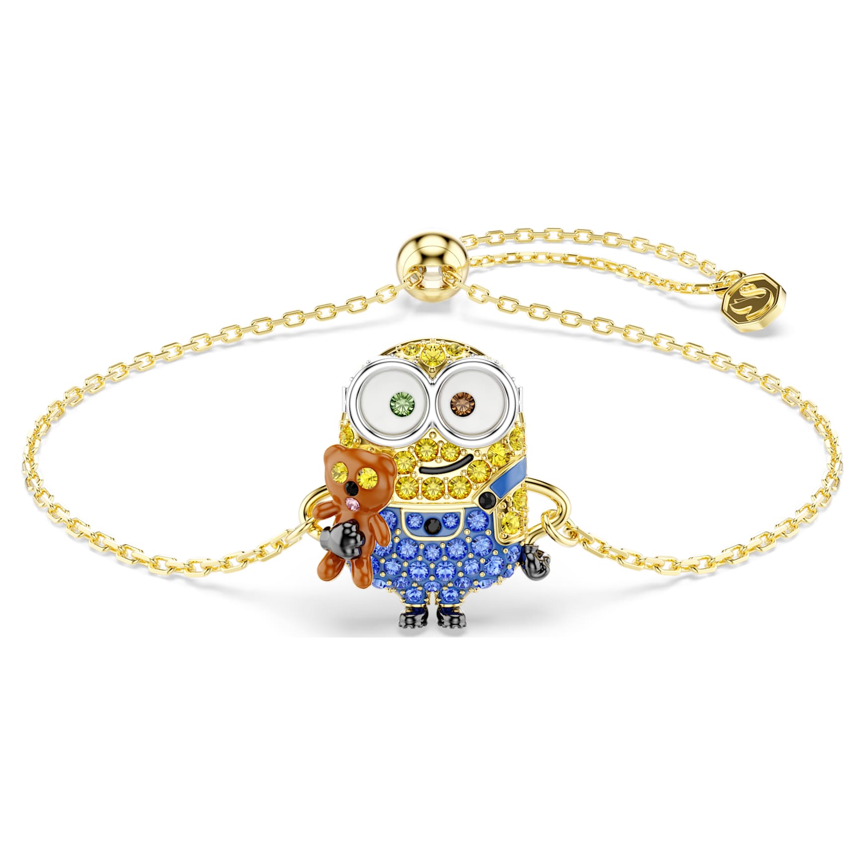 Minions Bob bracelet, Pavé, Multicoloured, Gold-tone plated