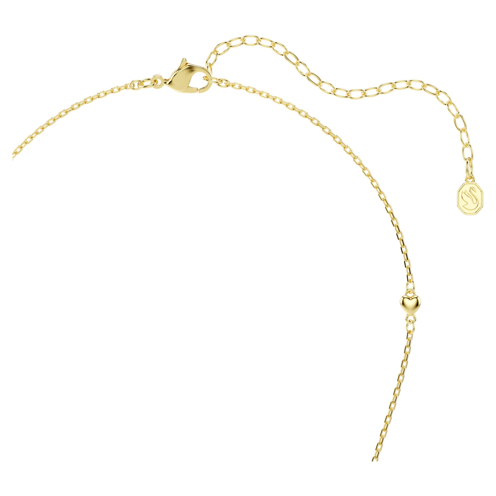 Idyllia pendant, Mixed cuts, Heart, White, 18K gold finish