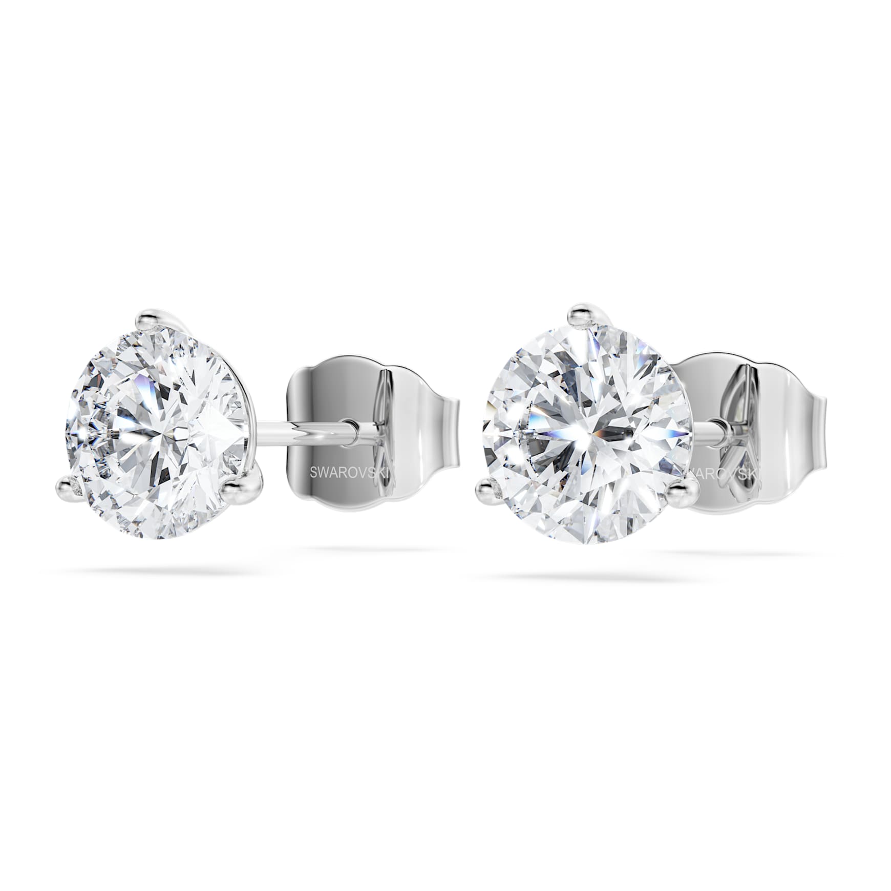 Eternity stud earrings, Lab-grown diamonds 2.0 ct tw, Round shape, 14K white gold by SWAROVSKI