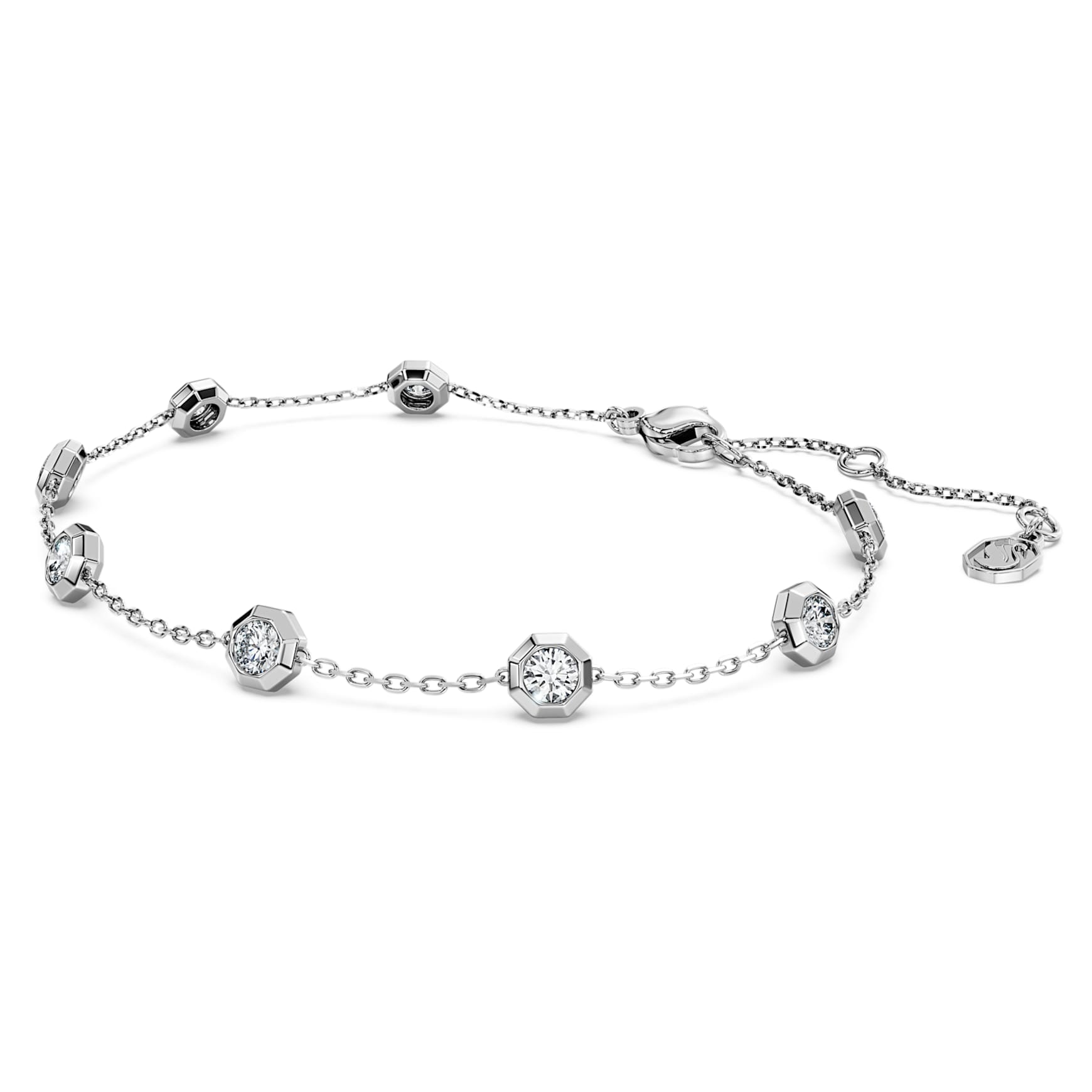 Octagon bracelet, Lab-grown diamonds 0.8 ct tw, Round shape, Sterling silver by SWAROVSKI