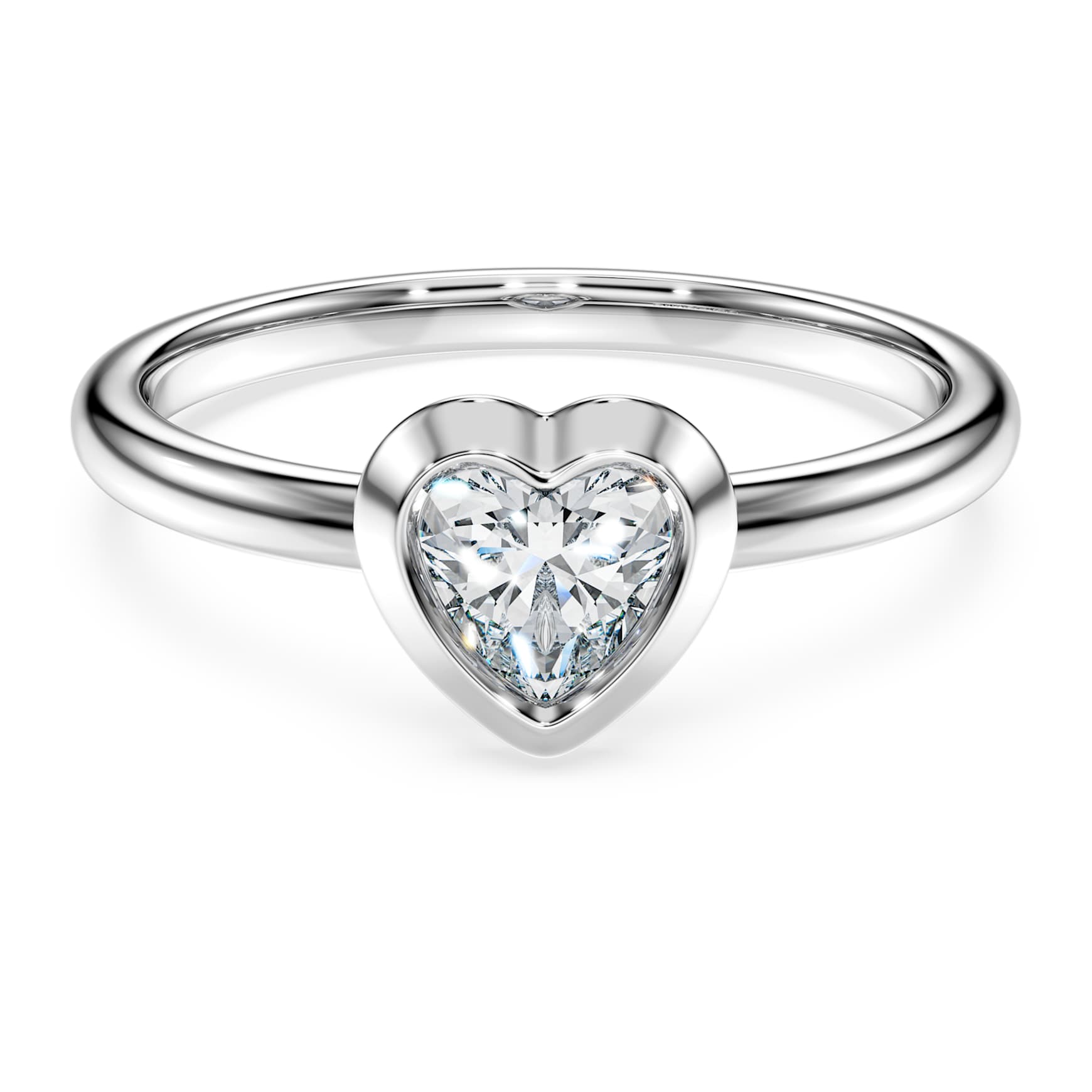 Eternity solitaire ring, Lab-grown diamonds 0.5 ct tw, Heart shape, Sterling silver by SWAROVSKI