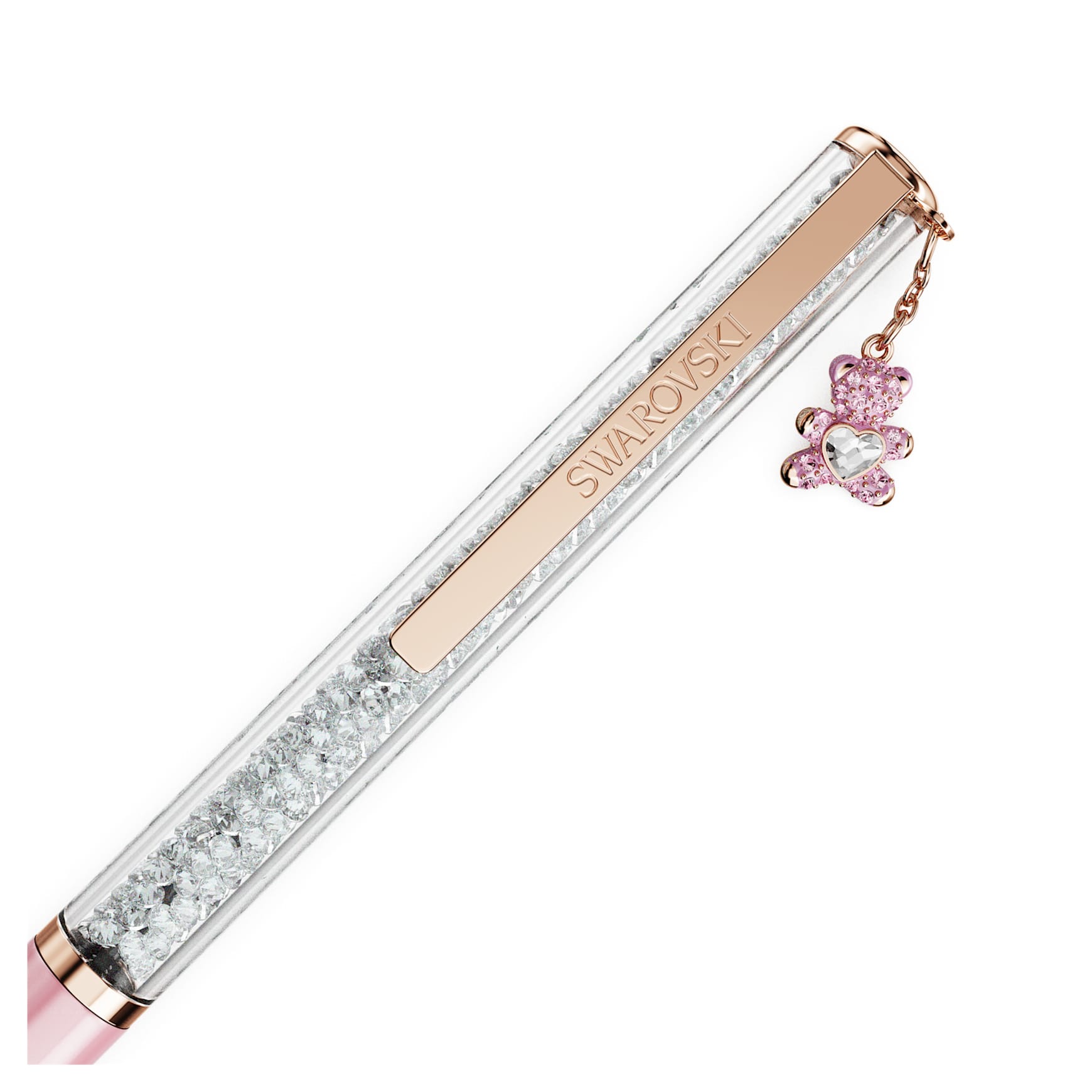 Crystalline ballpoint pen, Teddy, Pink, Pink lacquered, rose gold-tone plated by SWAROVSKI