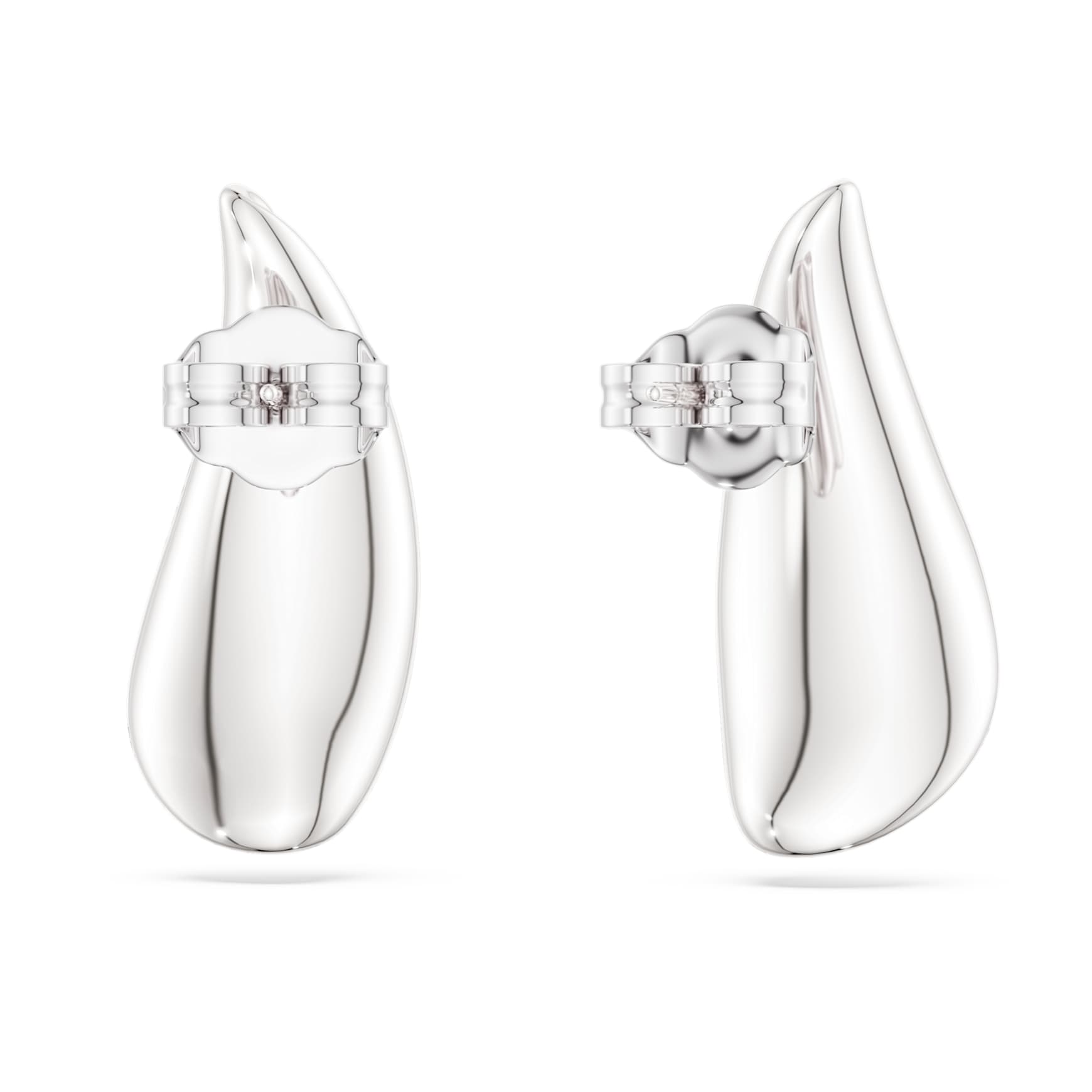 Classica drop earrings, Round cut, White, Sterling silver