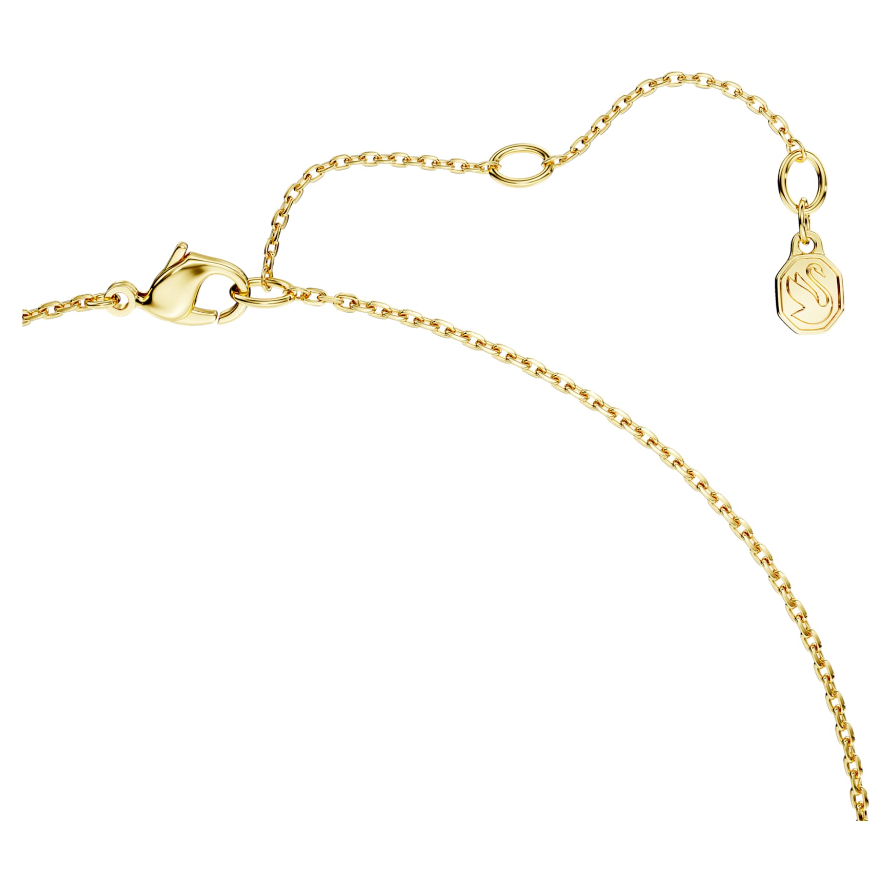 Classica pendant, Round cut, Interlocking, White, Sterling silver, 18K gold finish
