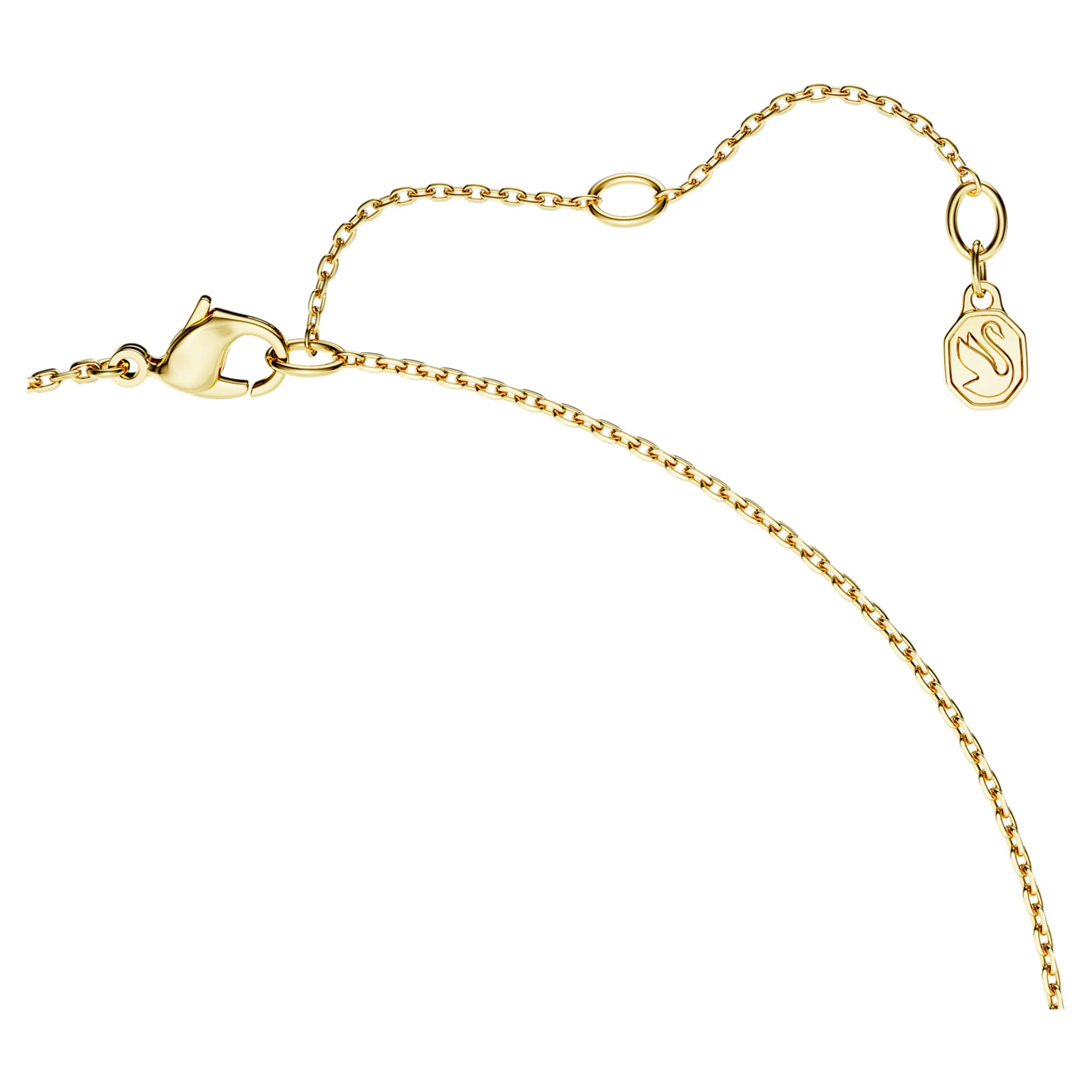 Classica Y pendant, Round cut, White, Sterling silver, 18K gold finish