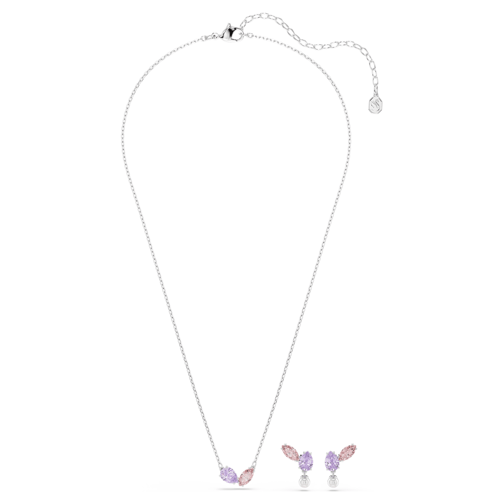 Ariana Grande x Swarovski set, Mixed cuts, Multicoloured, Rhodium plated by SWAROVSKI