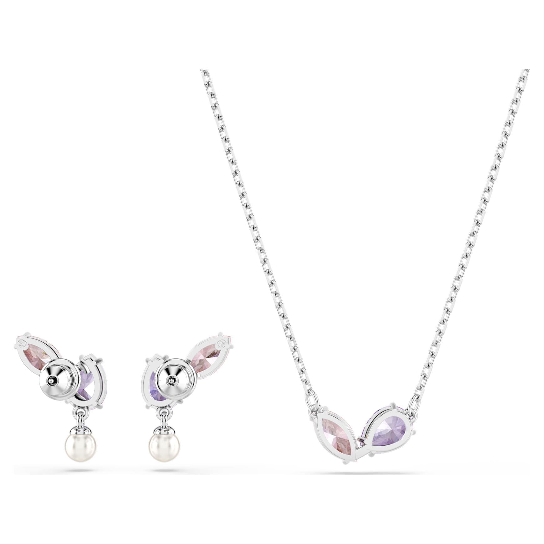 Ariana Grande x Swarovski set, Mixed cuts, Multicoloured, Rhodium plated by SWAROVSKI