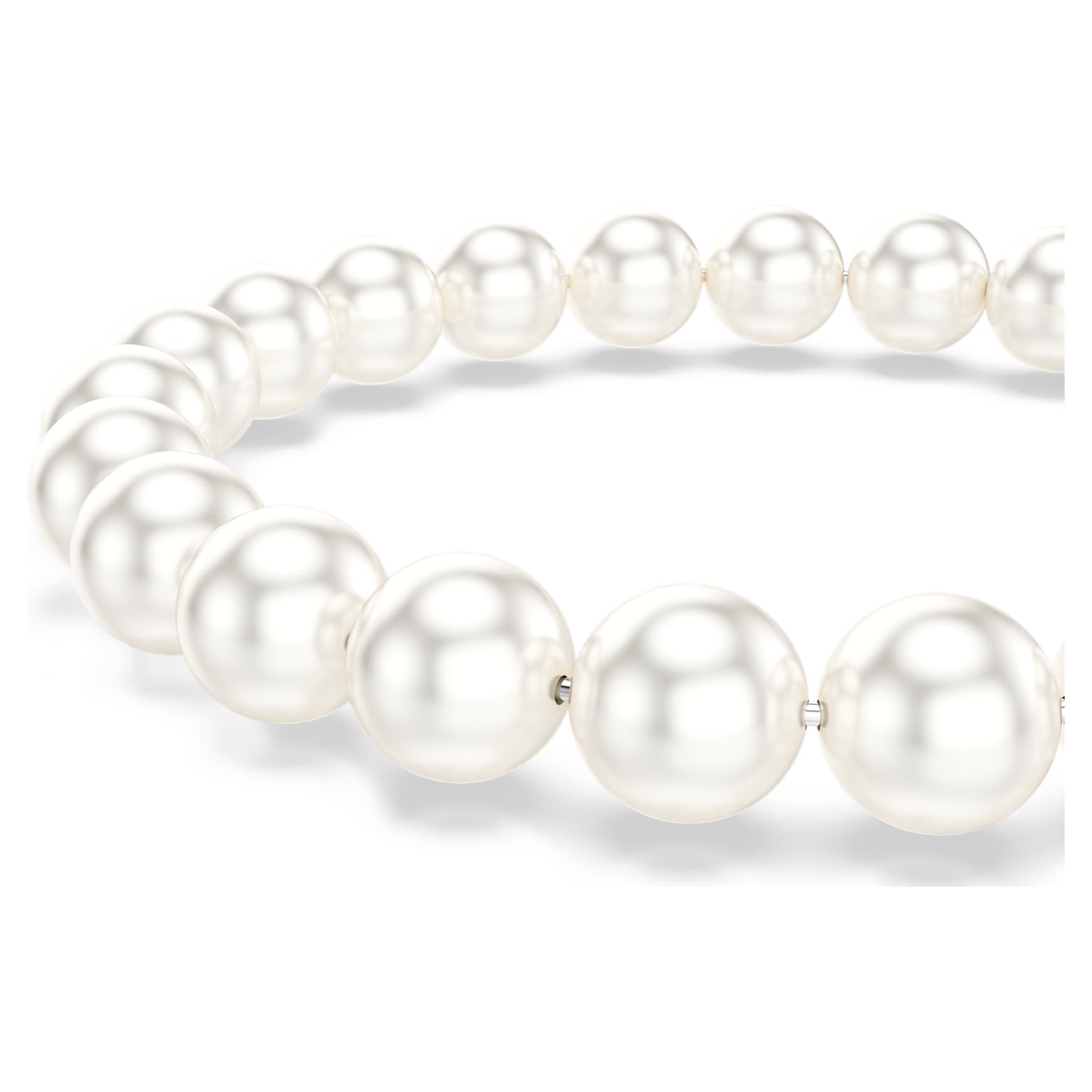 Matrix bracelet, Crystal pearl, White, Rhodium plated by SWAROVSKI