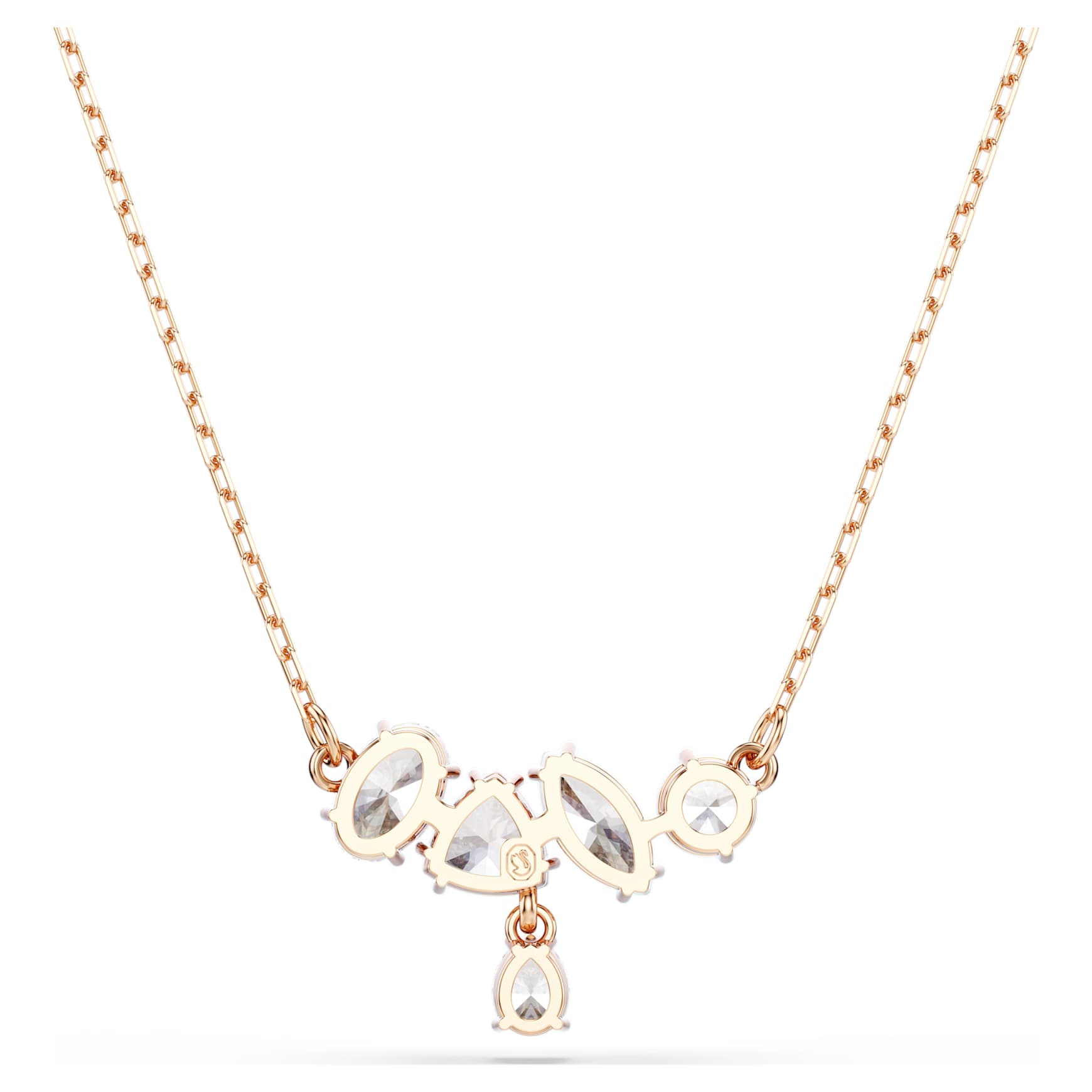 Mesmera necklace, Mixed cuts, White, 18K rose gold finish