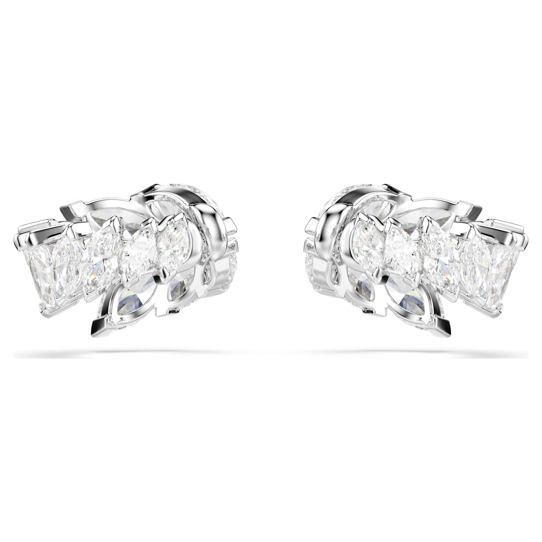 Mesmera ear cuffs, Marquise cut, White, Rhodium plated