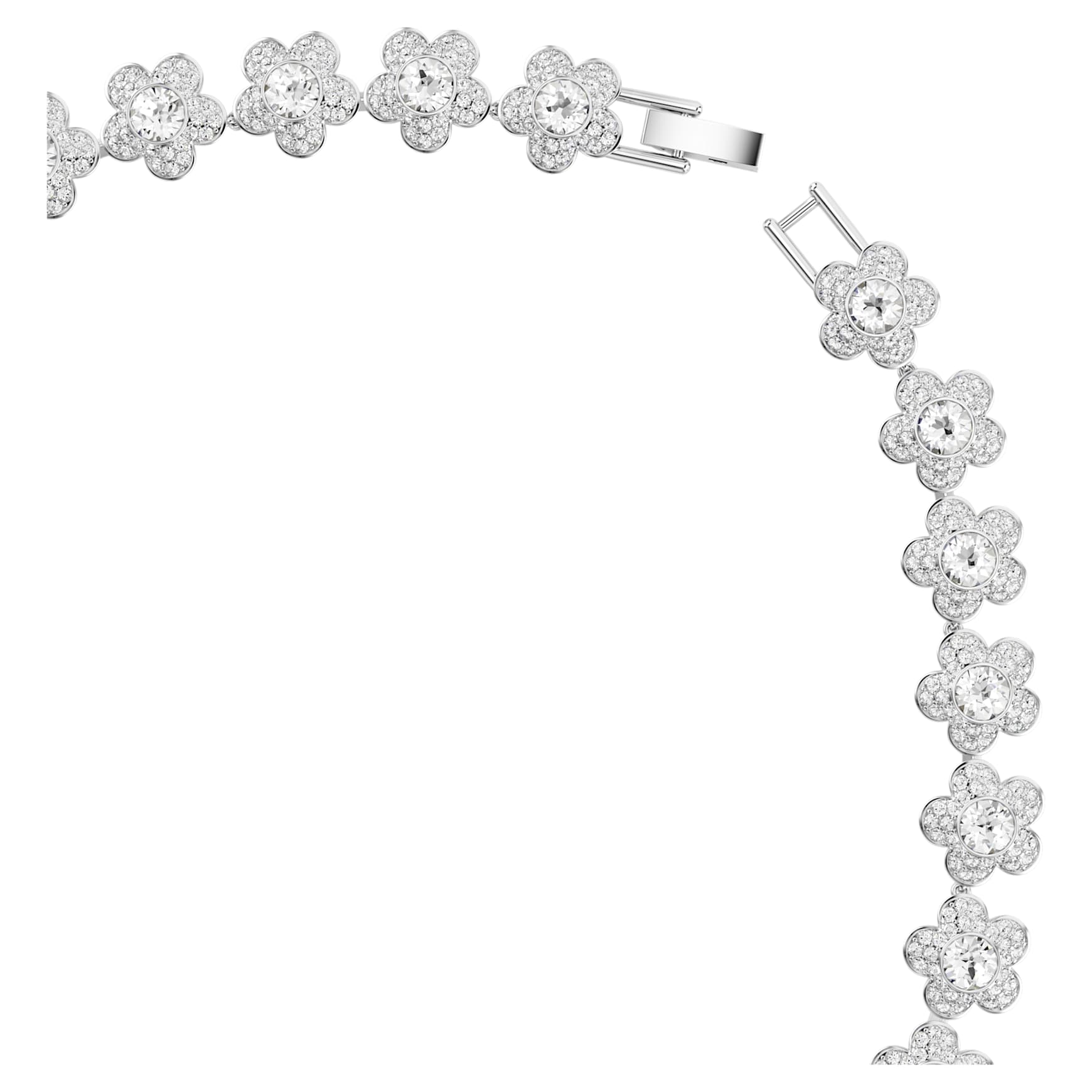 Ariana Grande x Swarovski necklace, Round cut, Flower, White, Rhodium plated by SWAROVSKI