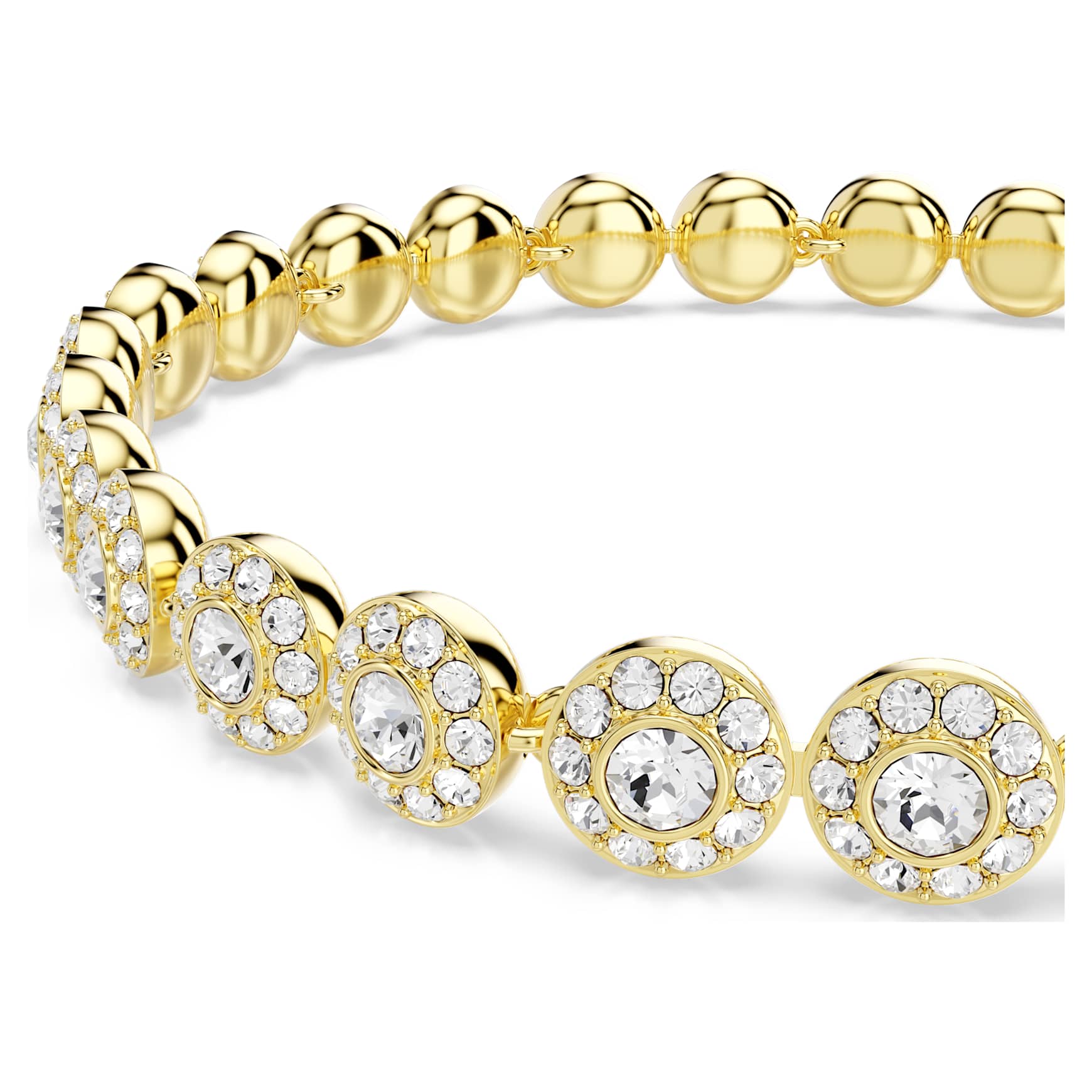 Una Angelic bracelet, Round cut, White, Gold-tone plated by SWAROVSKI