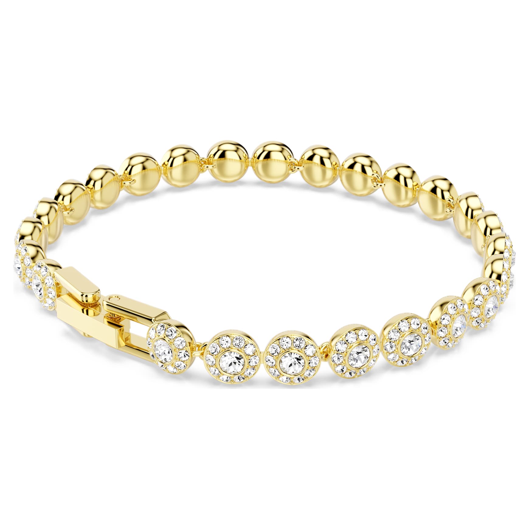 Una Angelic bracelet, Round cut, White, Gold-tone plated by SWAROVSKI