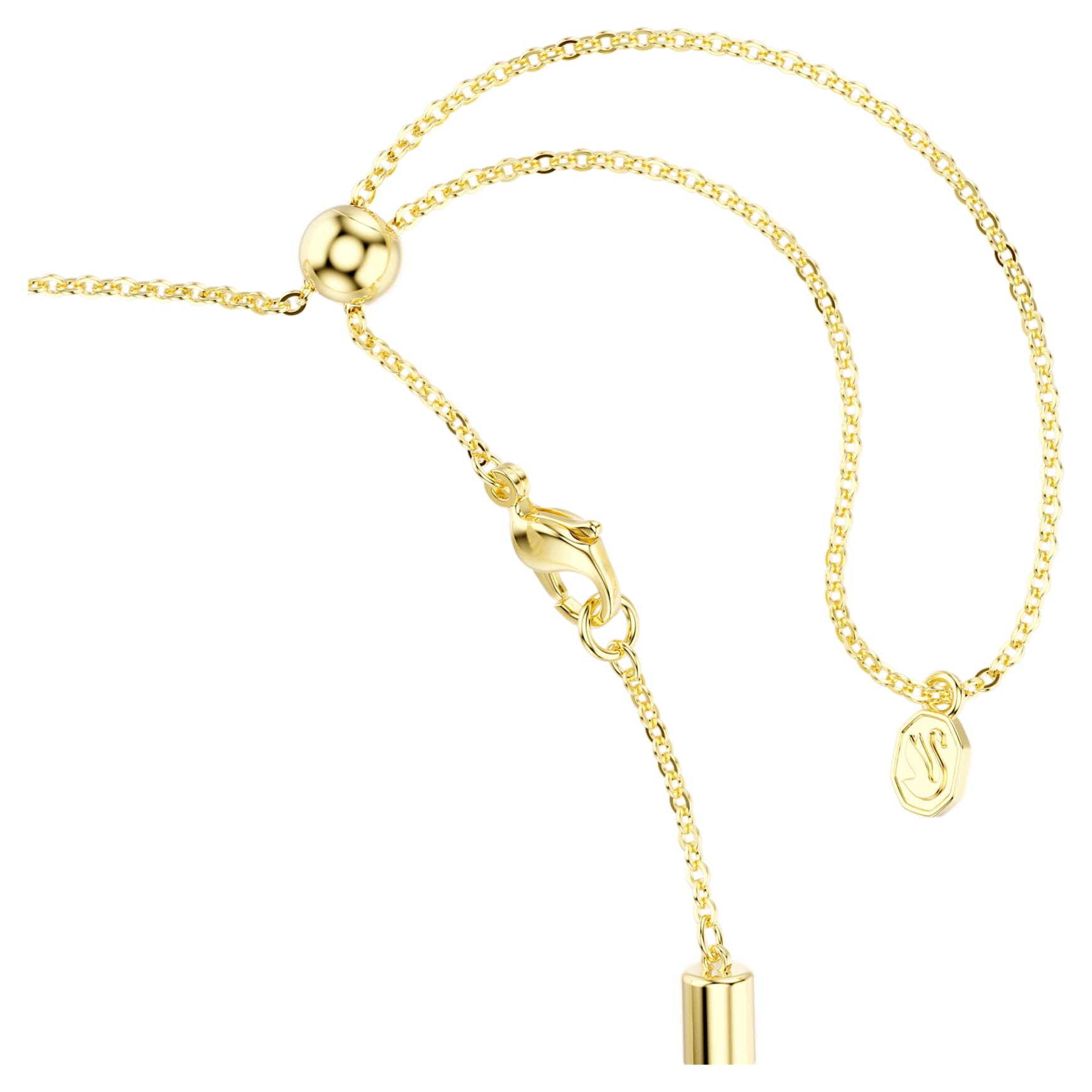 Dextera necklace, Round cut, White, Gold-tone finish by SWAROVSKI