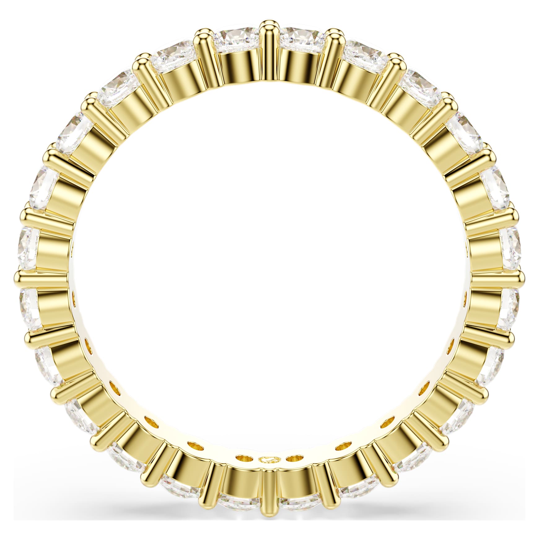 Matrix Vittore band ring, Round cut, White, Gold-tone plated by SWAROVSKI