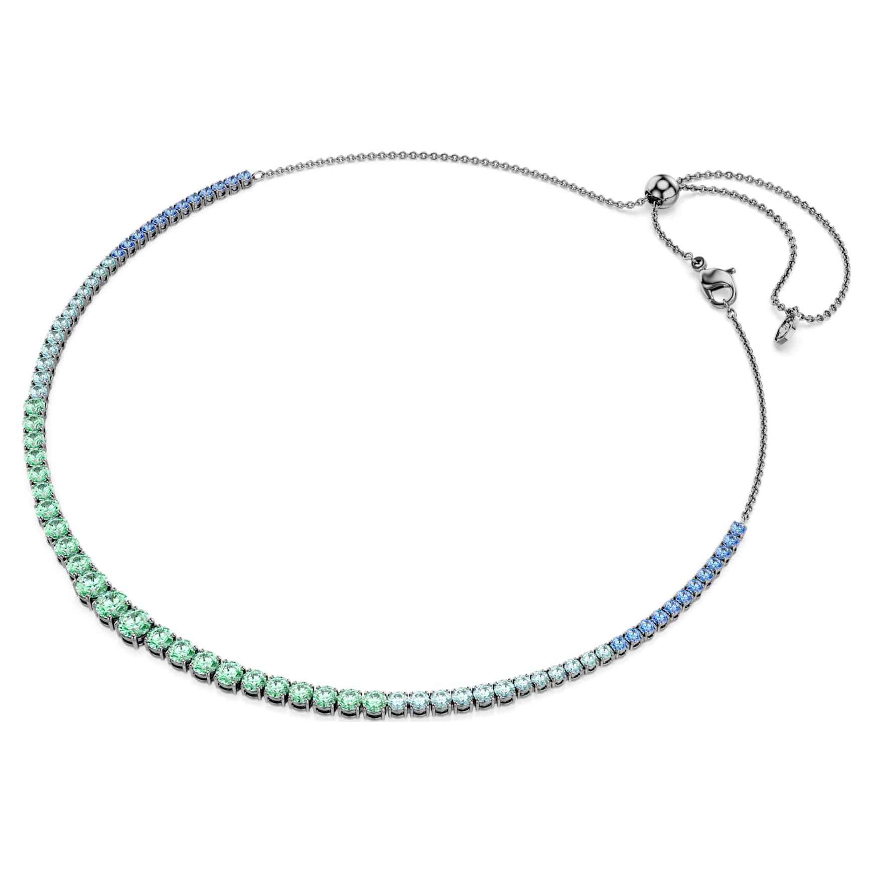 Matrix necklace, Gradient of round cuts, Multicoloured