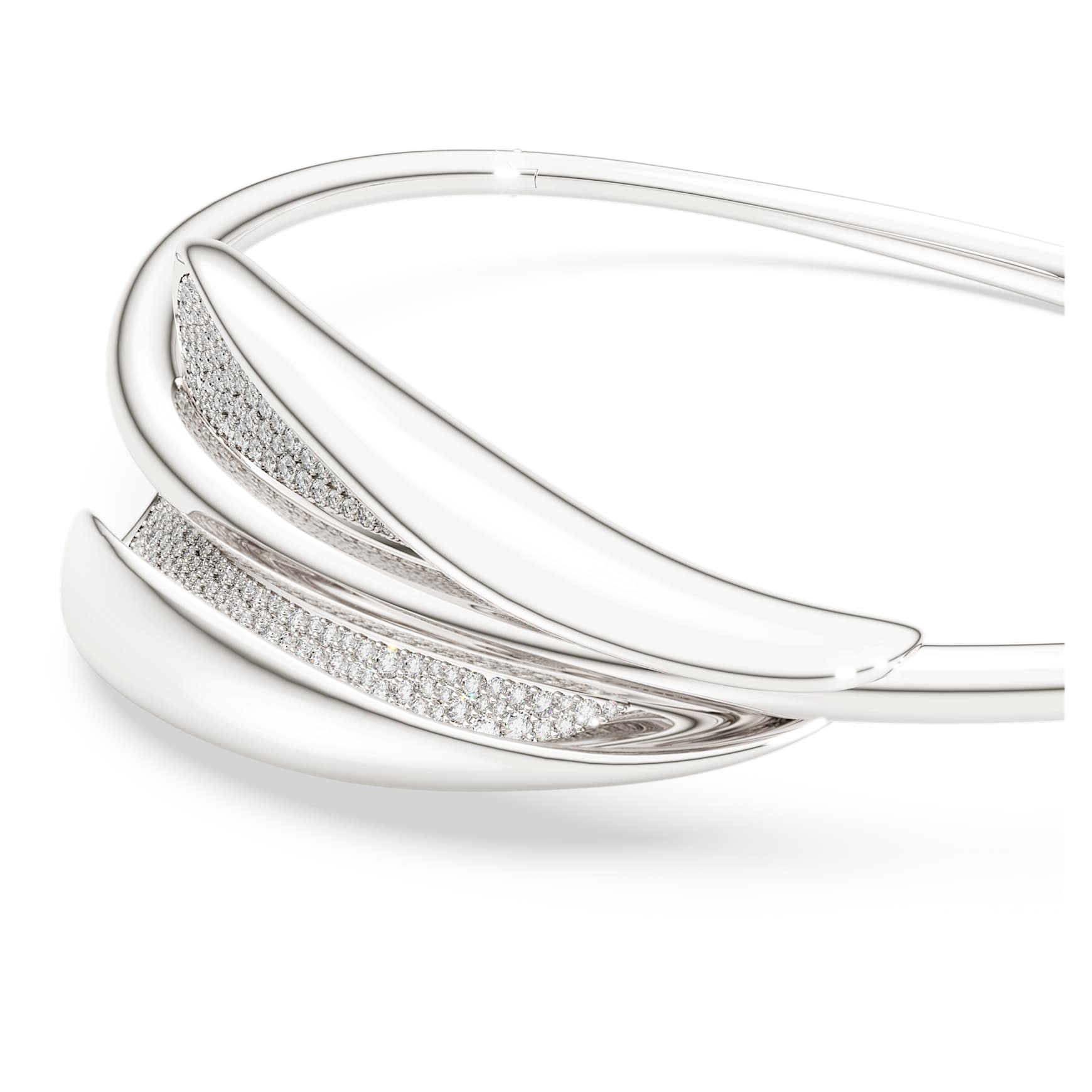 Swarovski Classica choker, Statement, Round cut, White, Sterling silver