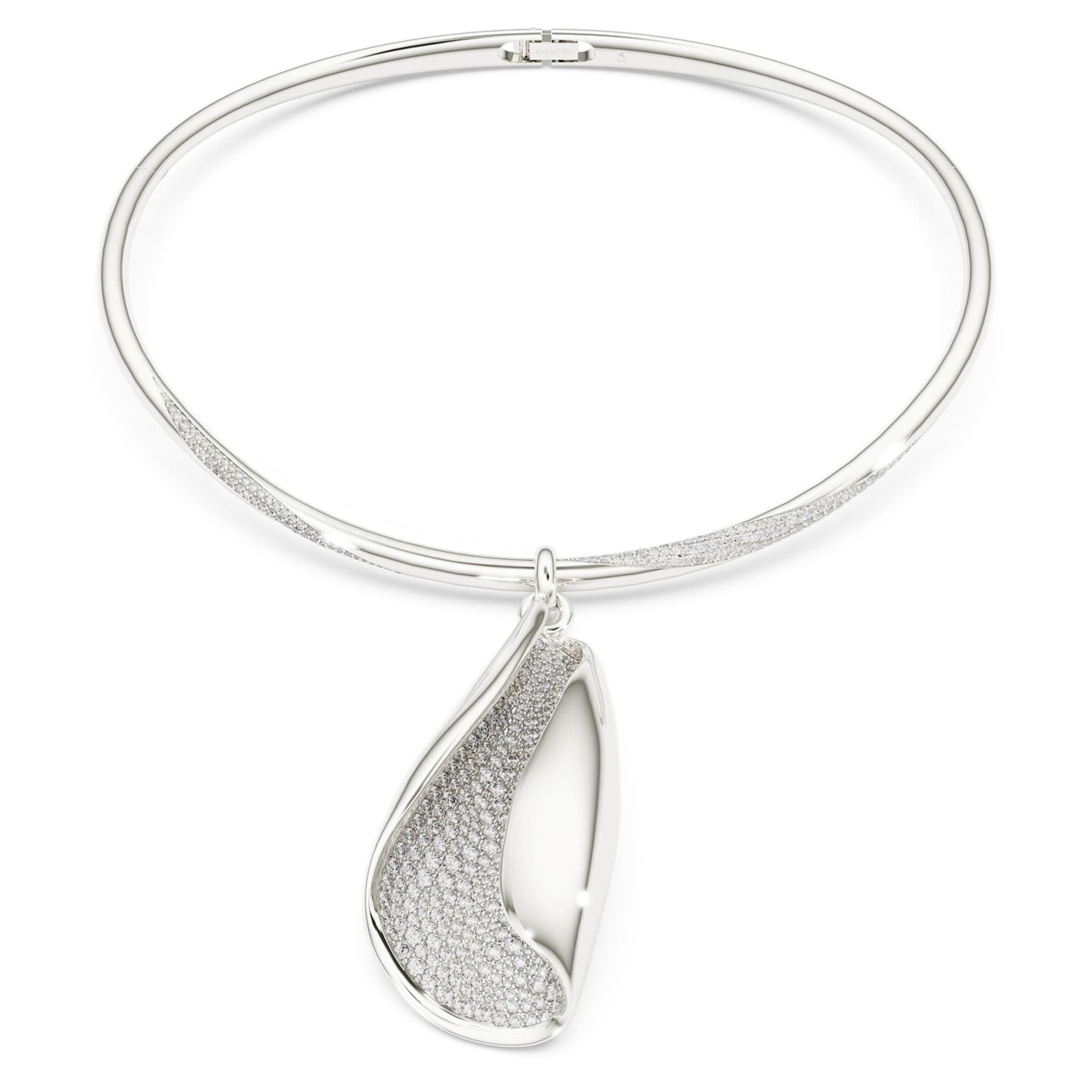 Swarovski Classica necklace, Statement, Round cut, White, Sterling silver