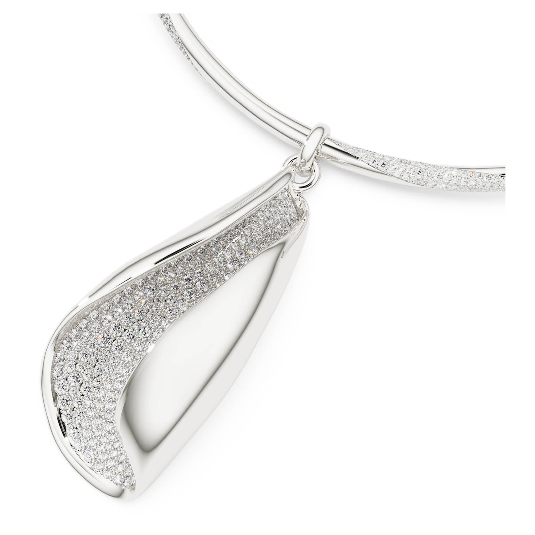Swarovski Classica necklace, Statement, Round cut, White, Sterling silver
