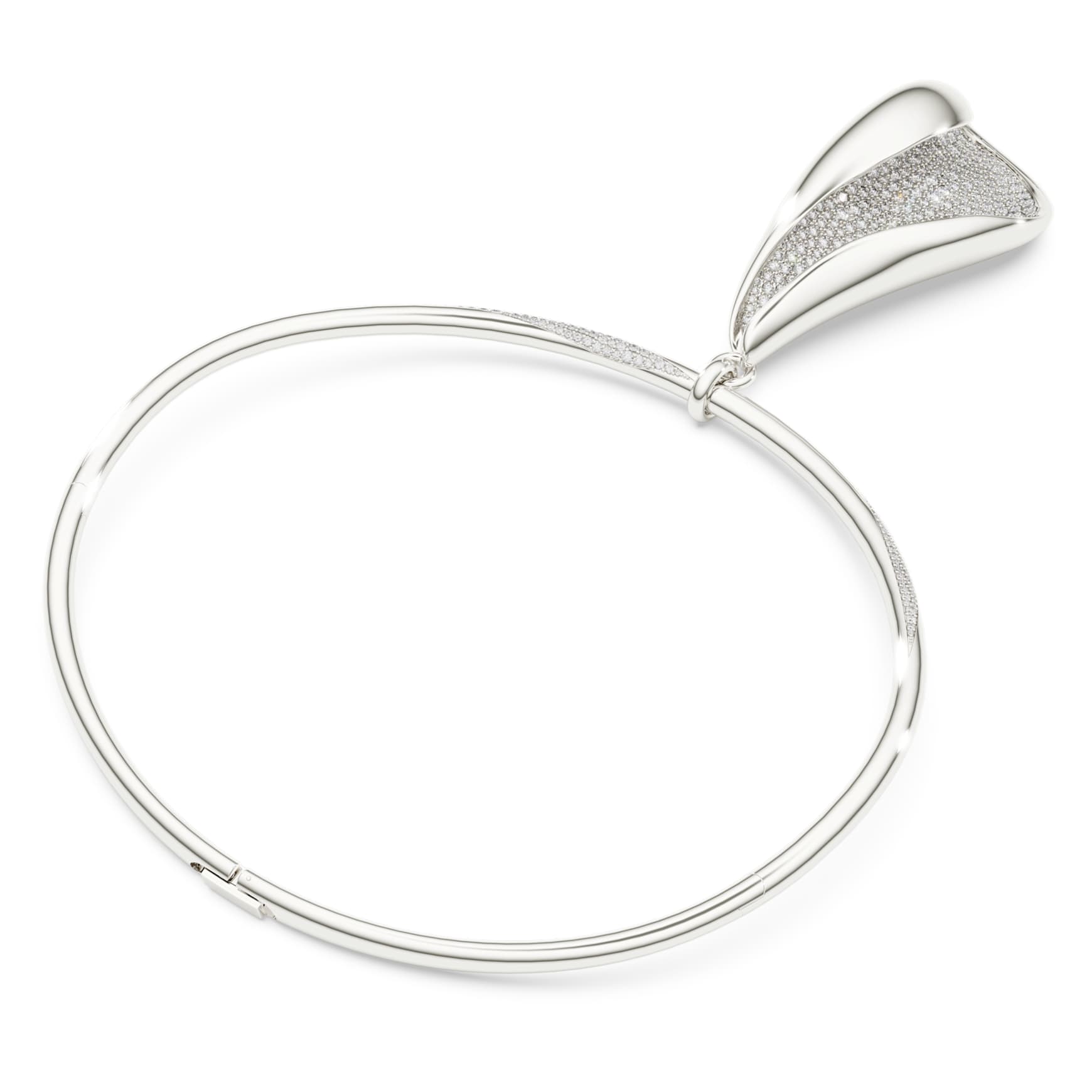 Swarovski Classica necklace, Statement, Round cut, White, Sterling silver