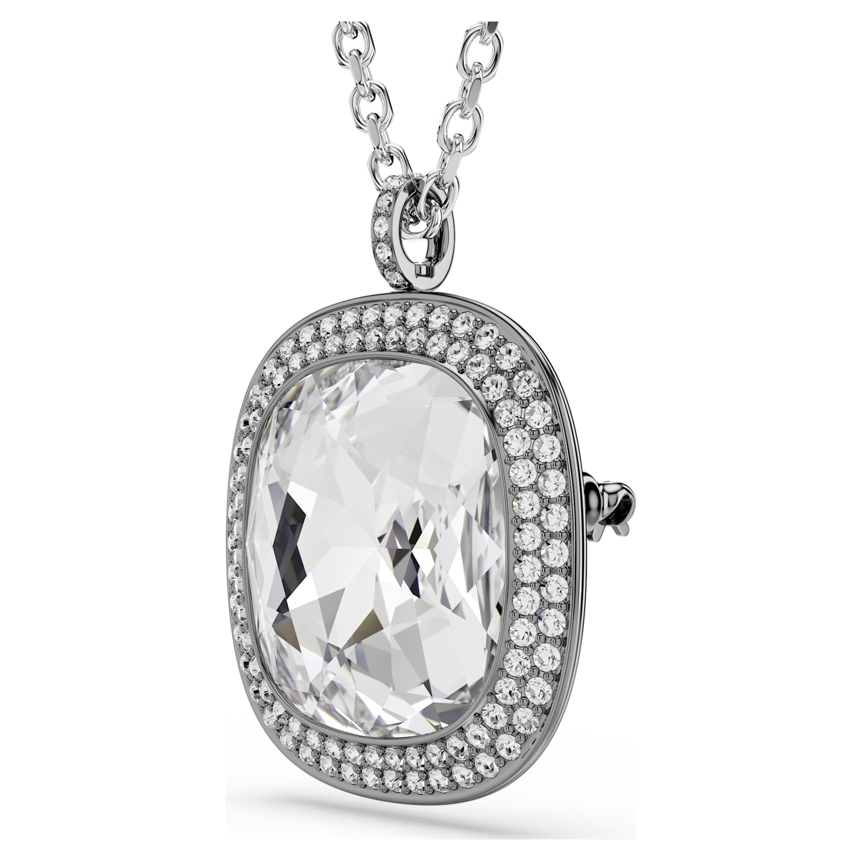Una Angelic pendant and brooch, Cushion cut, White, Mixed Plating