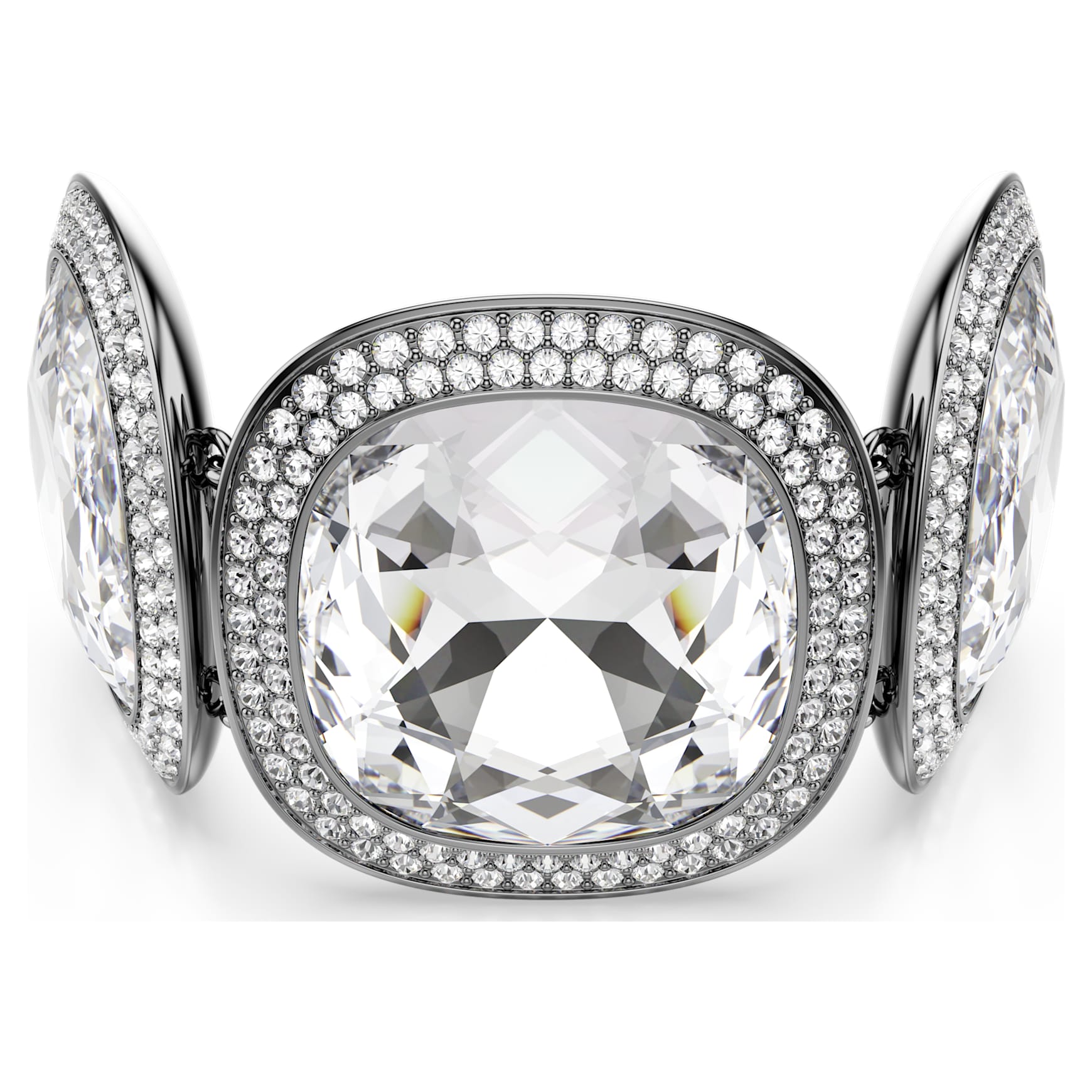 Una Angelic bracelet, Cushion cut, White, Ruthenium plated