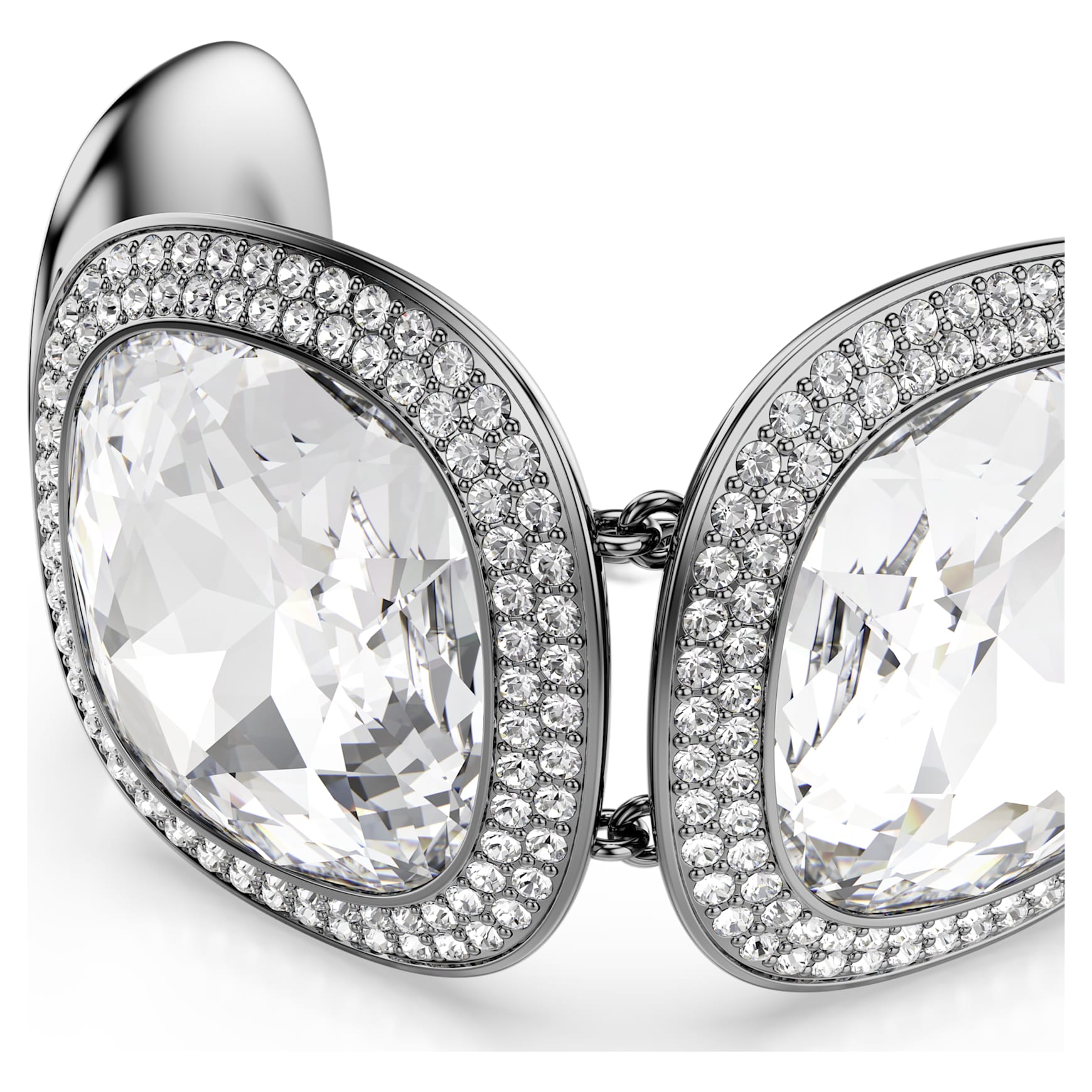 Una Angelic bracelet, Cushion cut, White, Ruthenium plated
