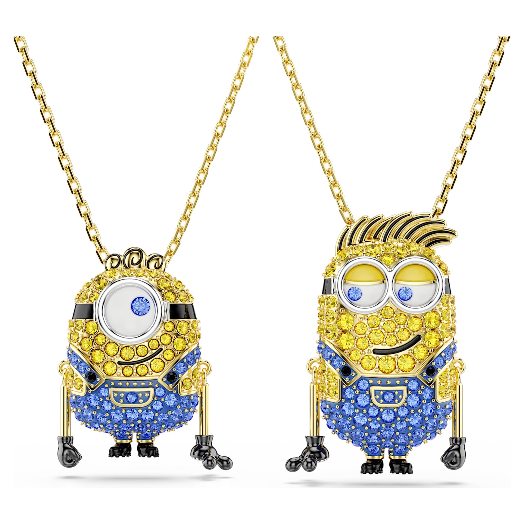 Minions James and Henry set, Pavé, Multicoloured, Gold-tone plated