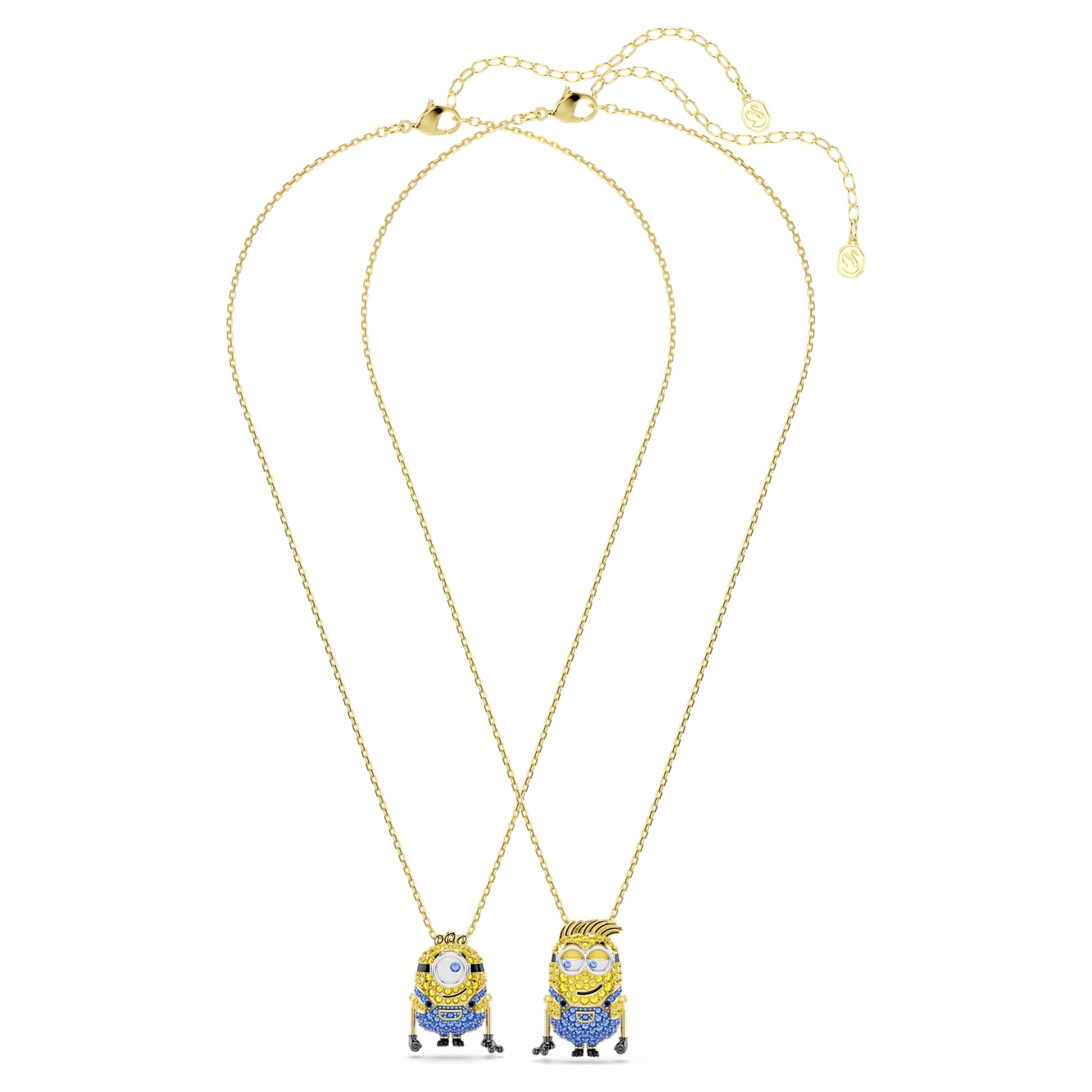 Minions James and Henry set, Pavé, Multicoloured, Gold-tone plated