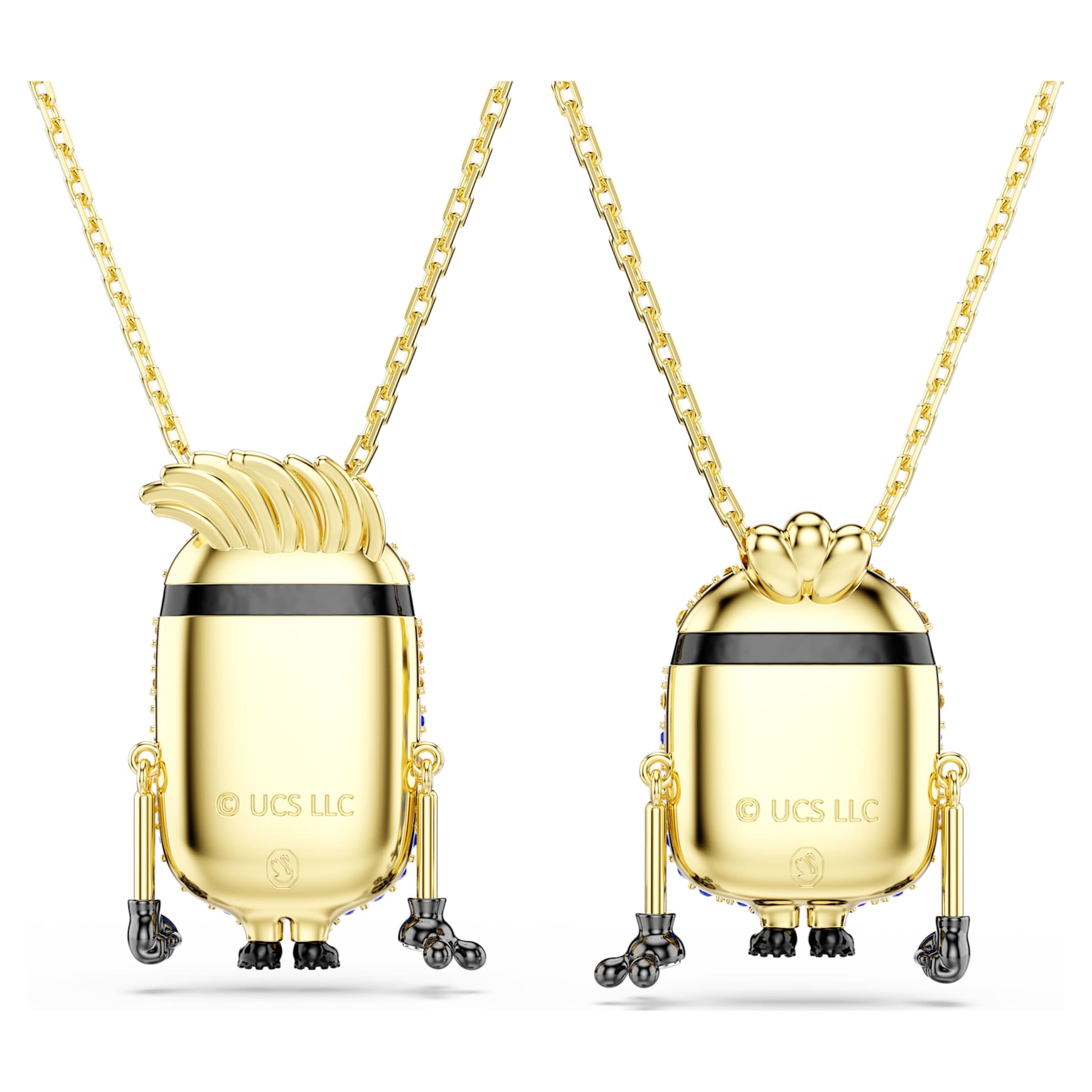 Minions James and Henry set, Pavé, Multicoloured, Gold-tone plated