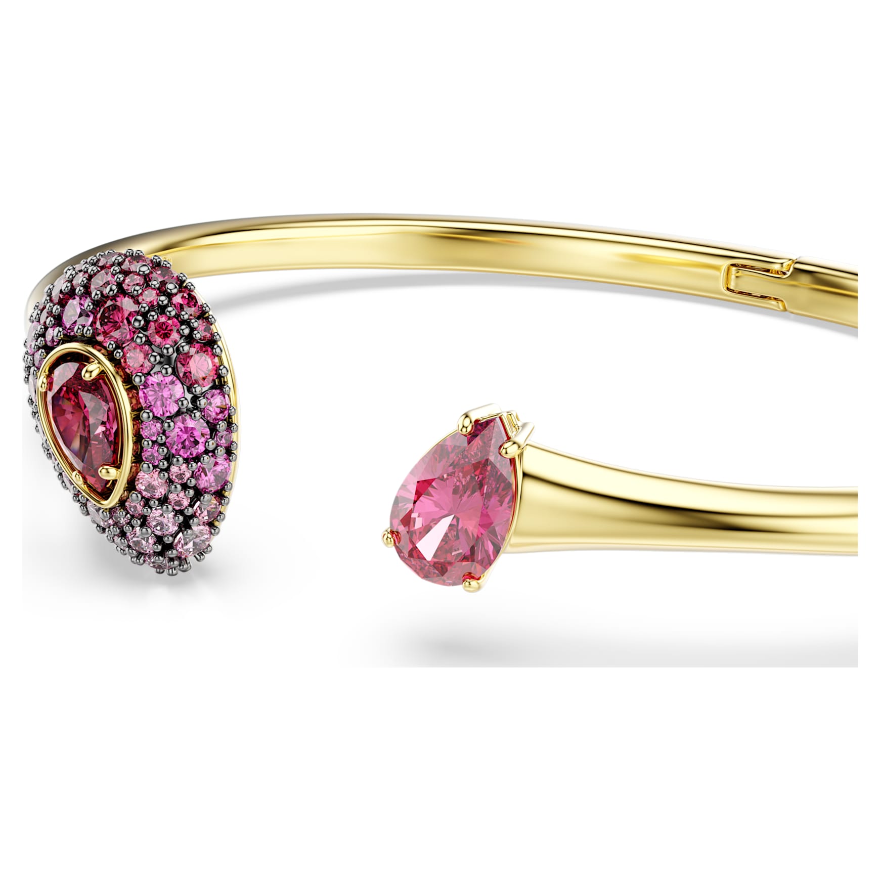 Sublima bangle, Pear cut, Red, 18K gold finish