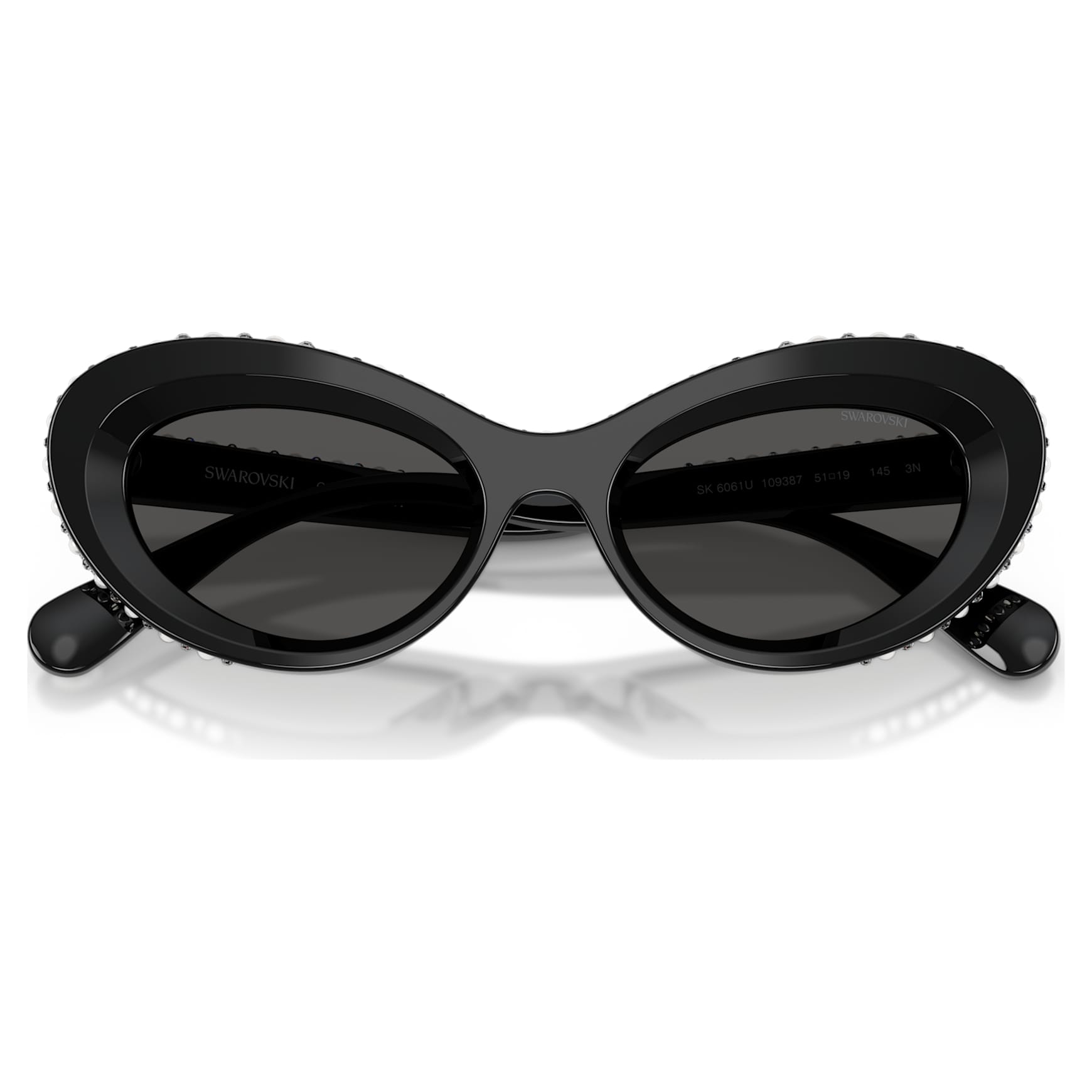 Sunglasses, Cat-Eye shape, SK6061U, Black by SWAROVSKI