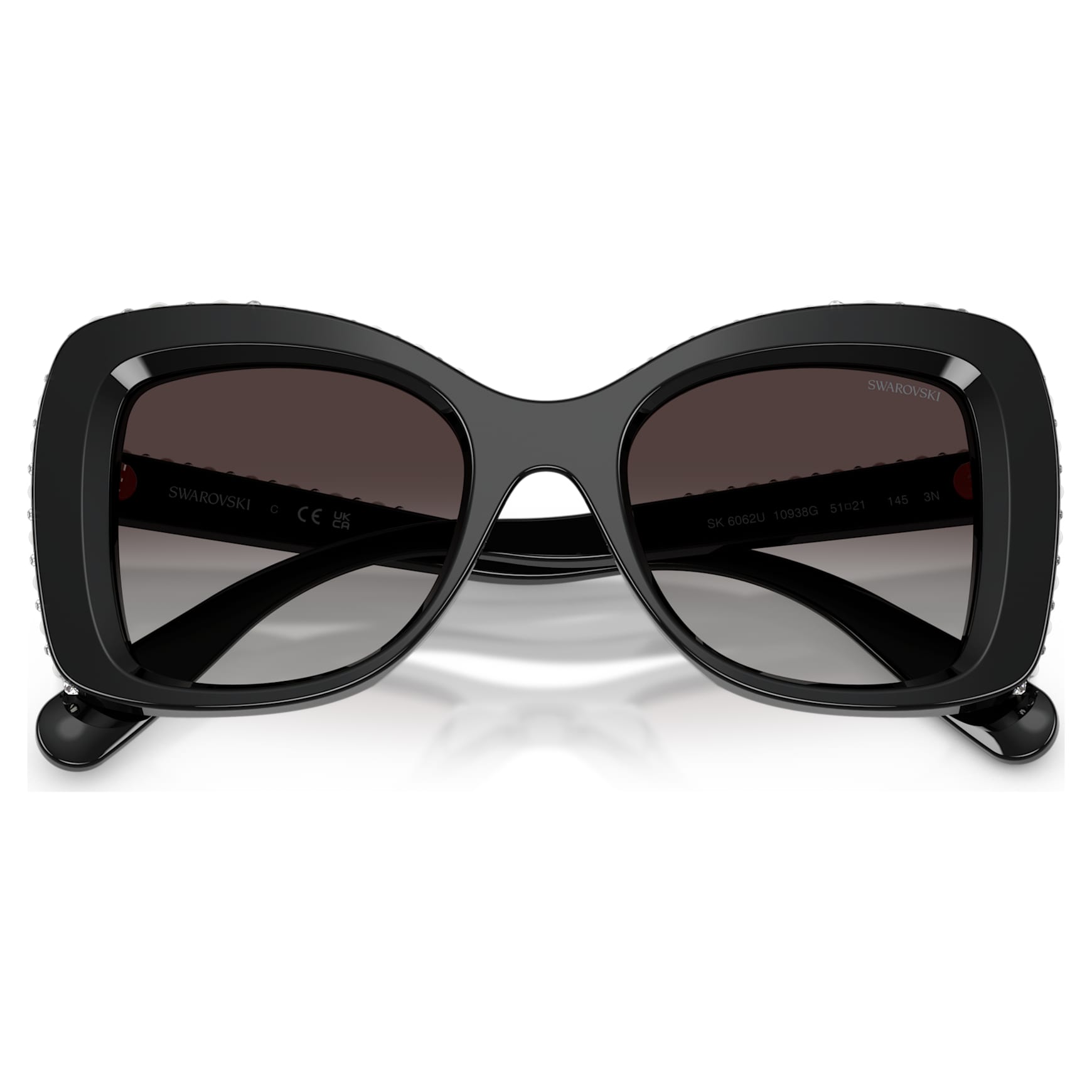 Sunglasses, Butterfly shape, SK6062U, Black by SWAROVSKI