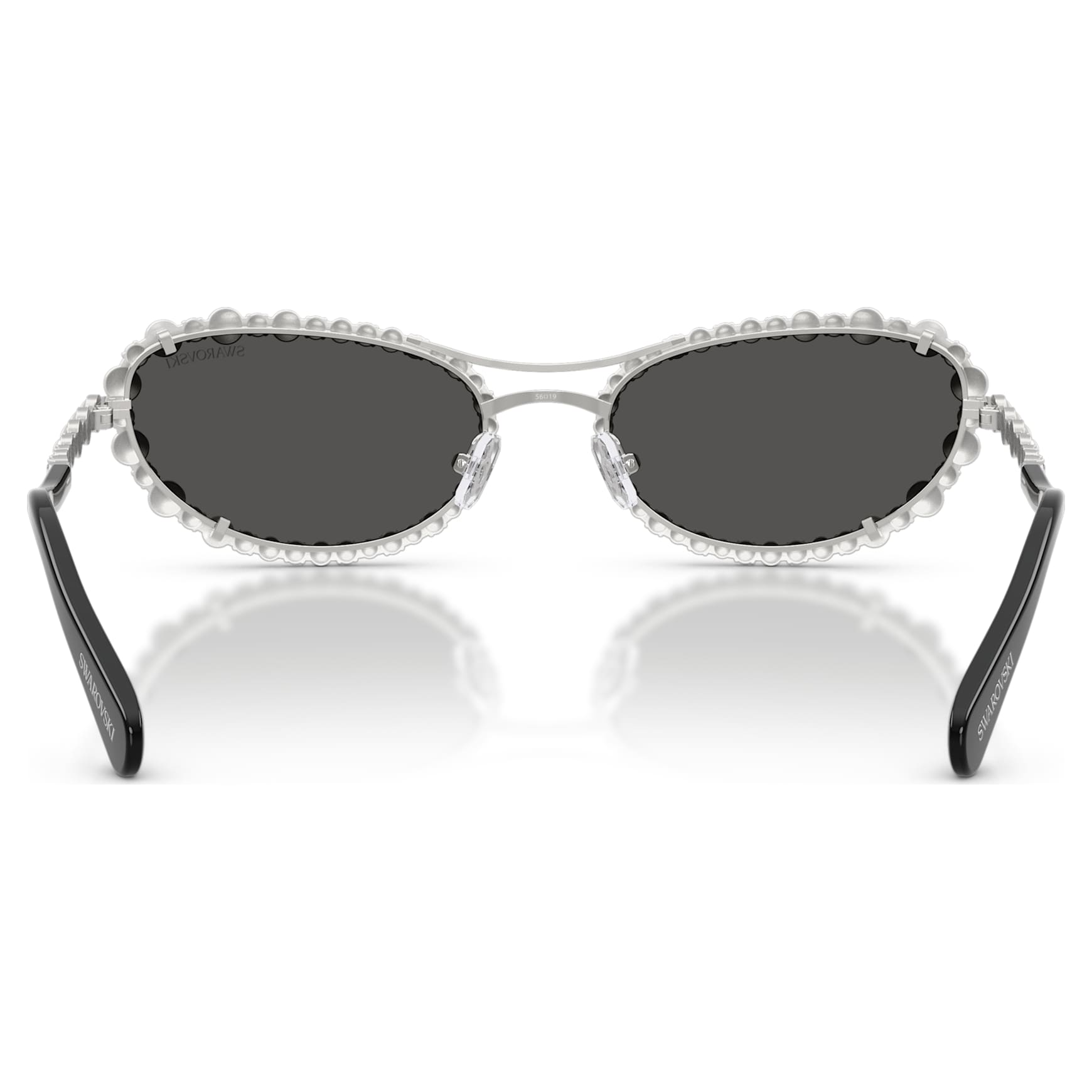 Sunglasses, Oval shape, 2 in 1 clip-on, SK7044, Silver Tone by SWAROVSKI