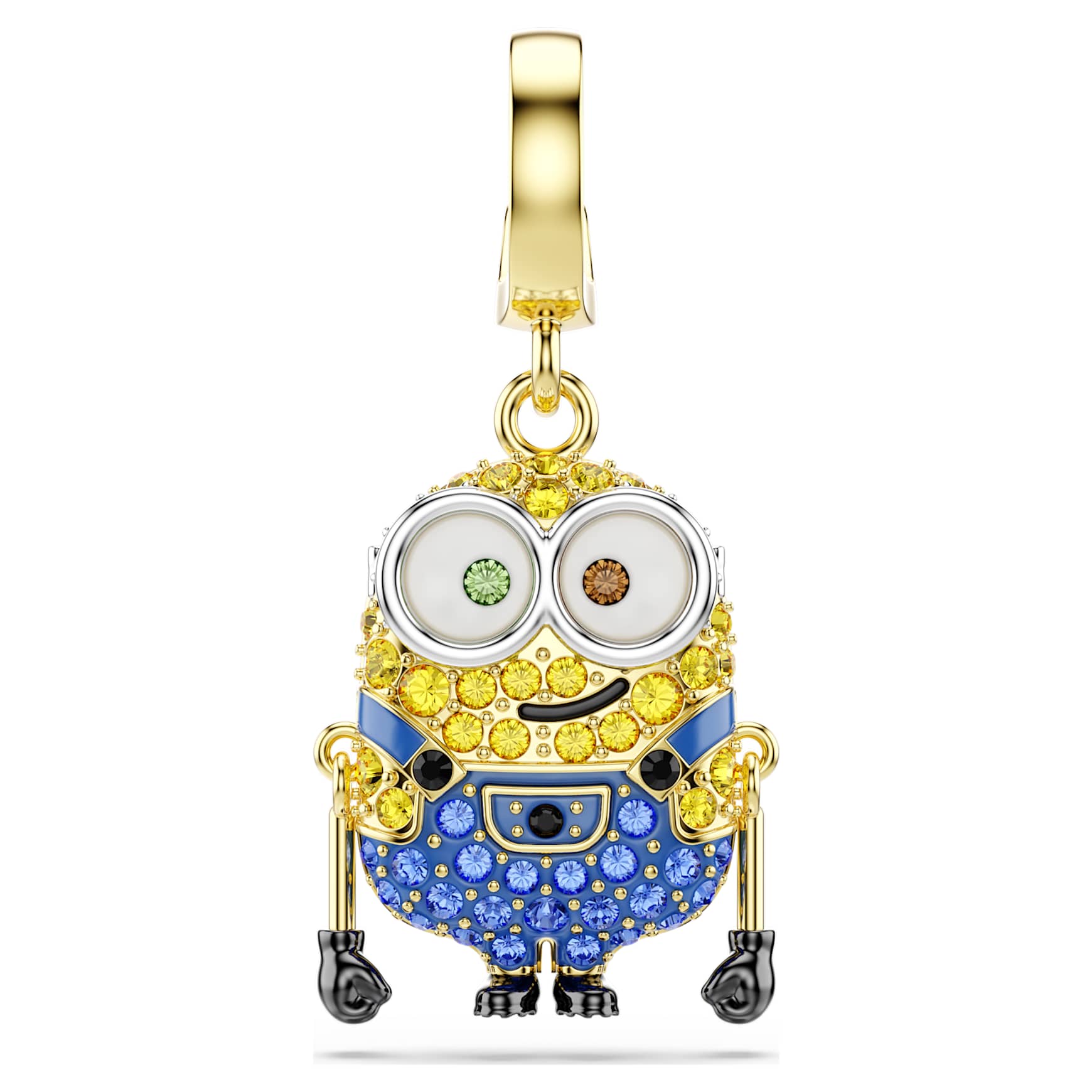 Minions Bob charm, Pavé, Multicoloured, Gold-tone plated