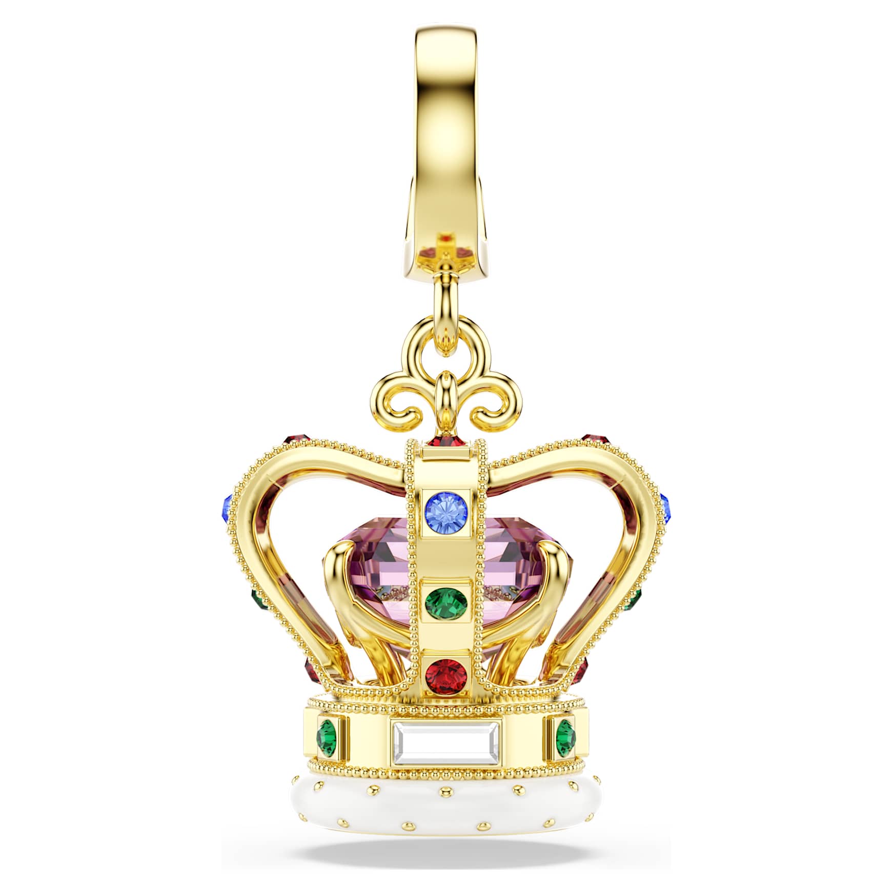 Minions Crown charm, Mixed cuts, Multicoloured, Gold-tone plated