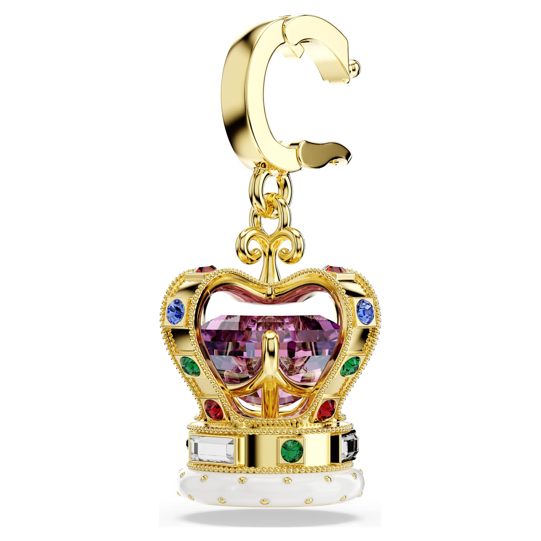 Minions Crown charm, Mixed cuts, Multicoloured, Gold-tone plated
