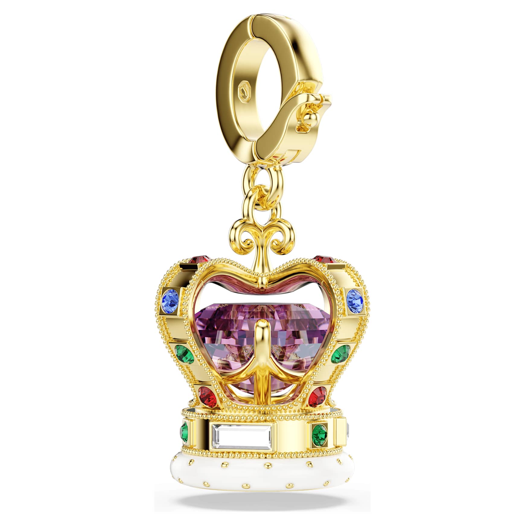 Minions Crown charm, Mixed cuts, Multicoloured, Gold-tone plated