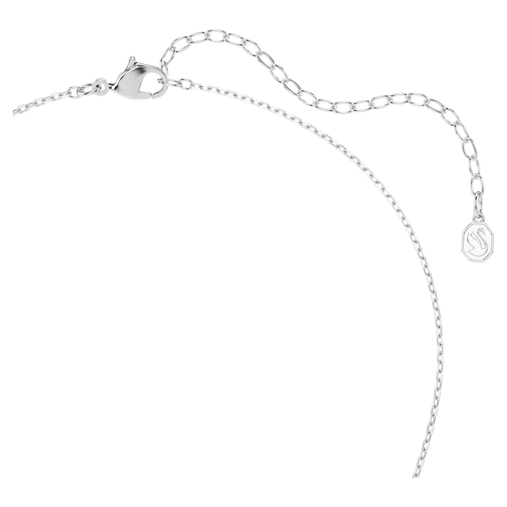 Chinese Zodiac pendant, Mixed cuts, White, Rhodium plated